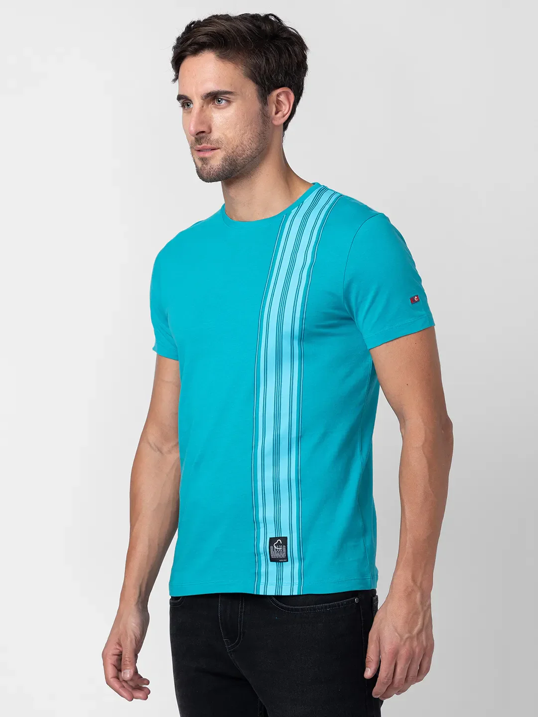 Viridian Green Regular Fit Round Neck Men's T-Shirt by Being Human Clothing - Image 4