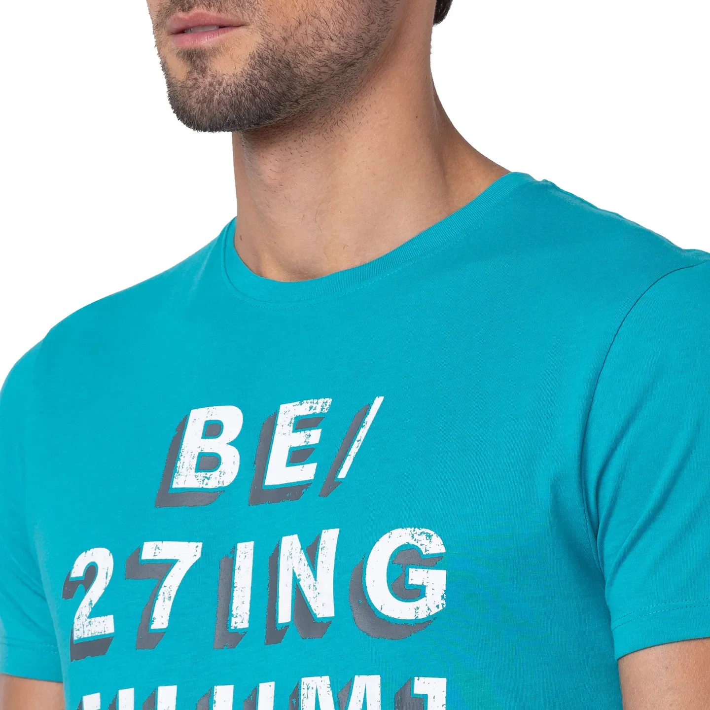 Viridian Green Regular Fit Round Neck Men's T-Shirt by Being Human Clothing - Image 5