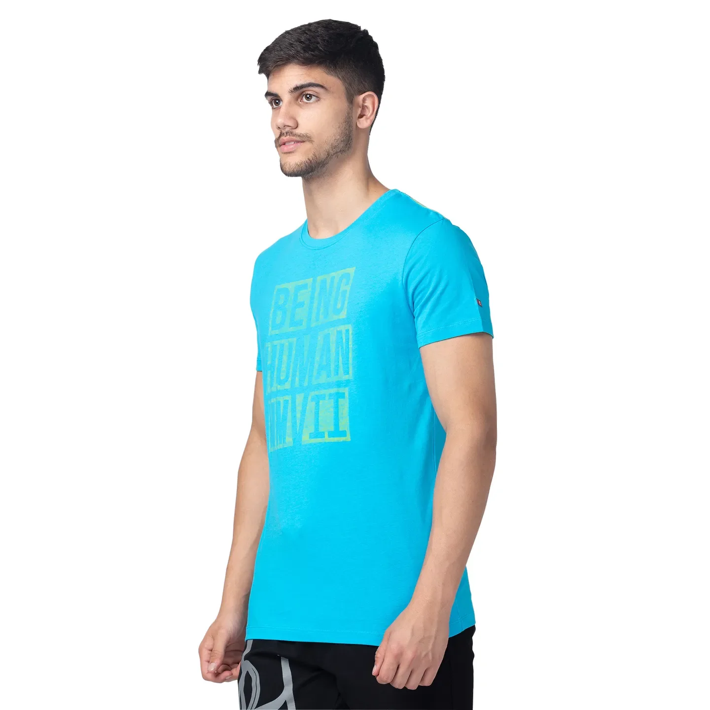 Blue Regular Fit Men's Short Sleeves T-Shirt by Being Human Clothing - Image 2