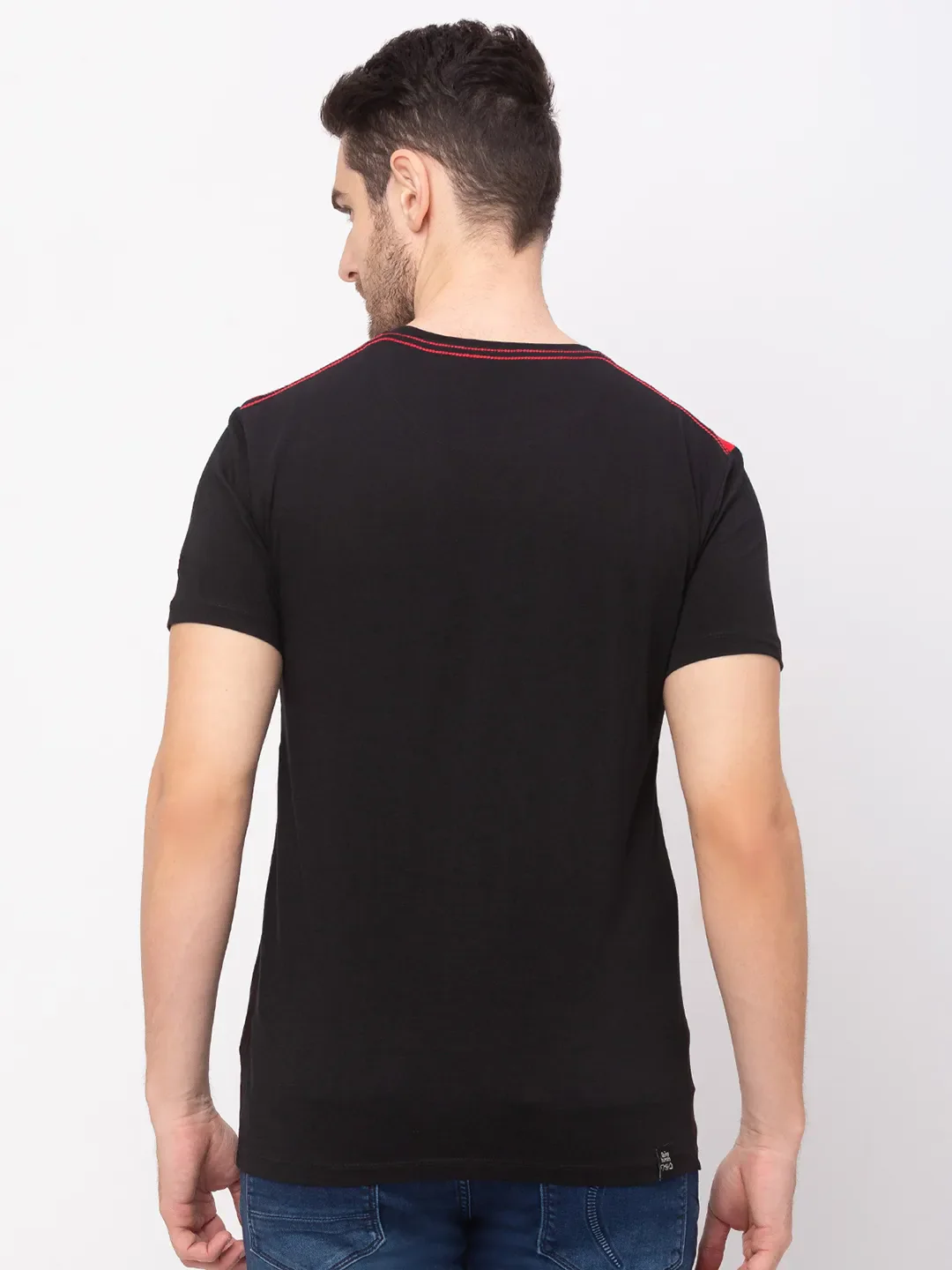 Vivid Orange Regular Fit Round Neck Men's T-Shirt by Being Human Clothing - Image 6