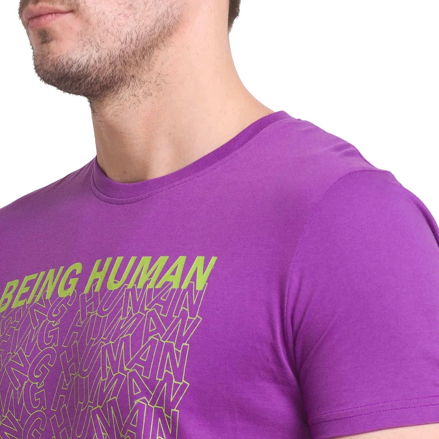 Regular Fit Voilet Crew Neck T-shirt -Being Human clothing - Image 4