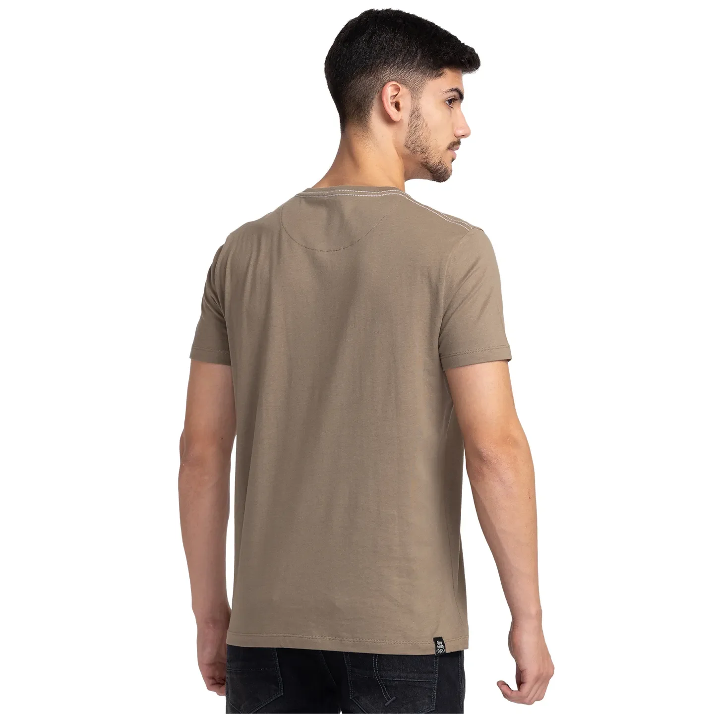 Grey Regular Fit Men's Short Sleeves T-Shirt by Being Human Clothing - Image 3