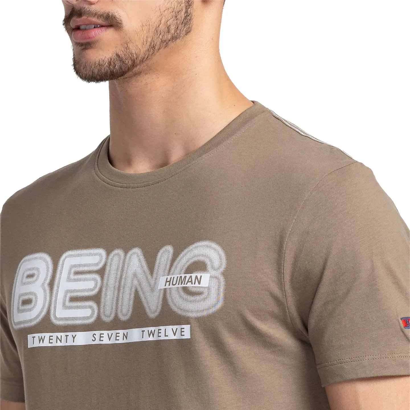 Grey Regular Fit Men's Short Sleeves T-Shirt by Being Human Clothing - Image 5