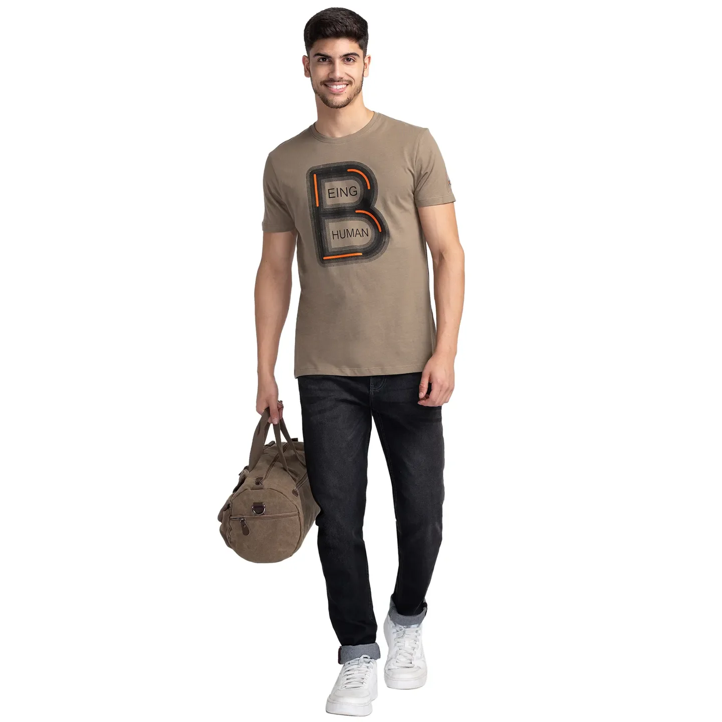 Grey Regular Fit Men's Short Sleeves T-Shirt by Being Human Clothing - Image 6