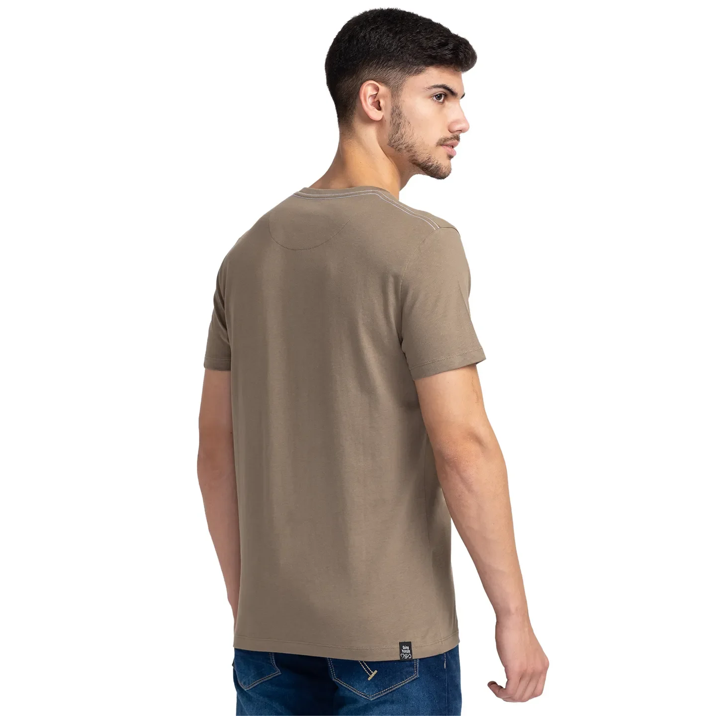 Grey Regular Fit Men's Short Sleeves T-Shirt by Being Human Clothing - Image 3