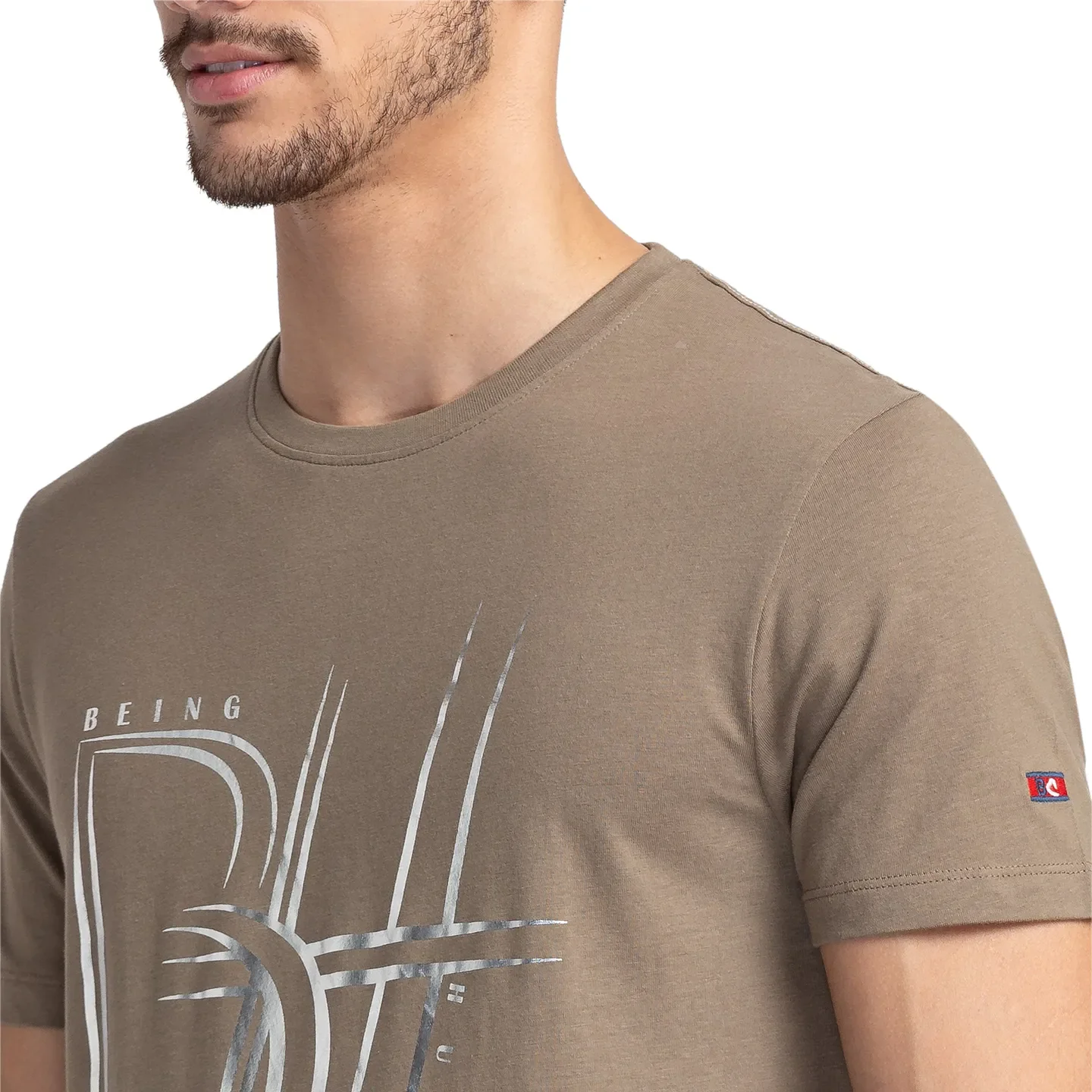 Grey Regular Fit Men's Short Sleeves T-Shirt by Being Human Clothing - Image 5