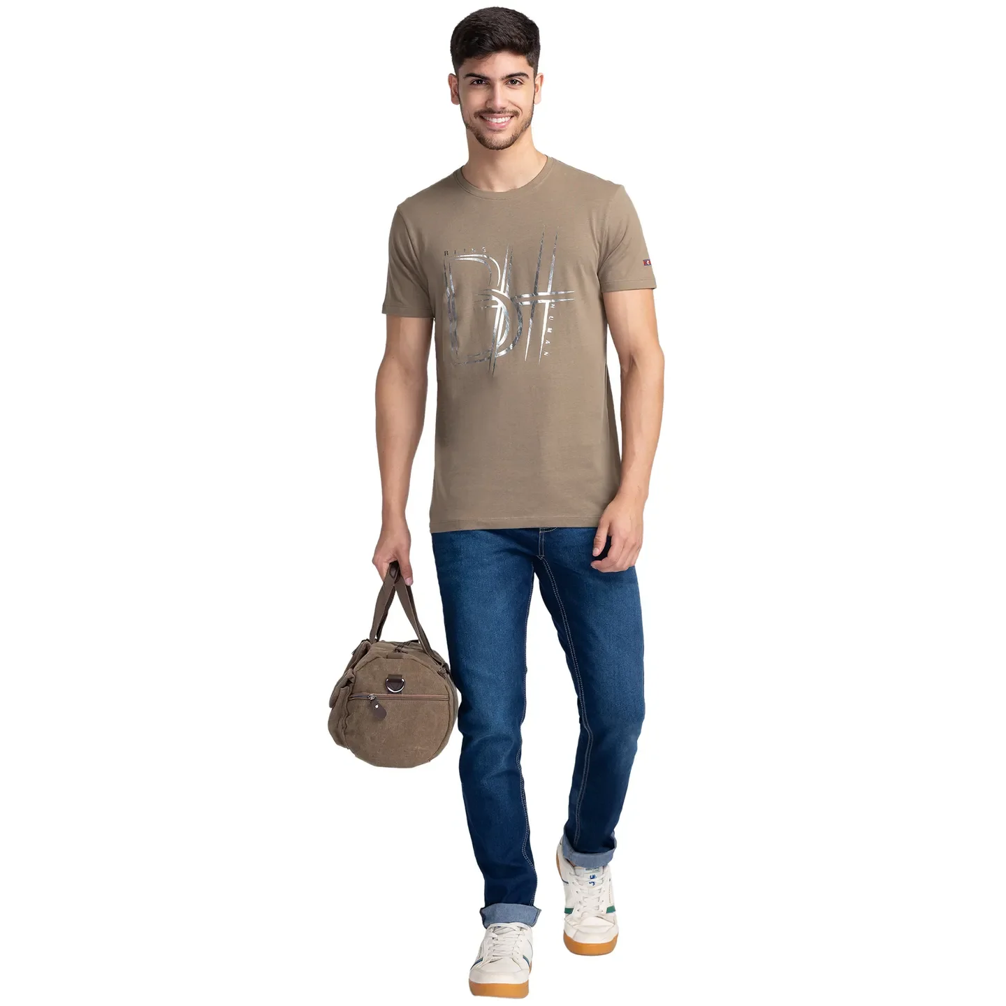 Grey Regular Fit Men's Short Sleeves T-Shirt by Being Human Clothing - Image 6