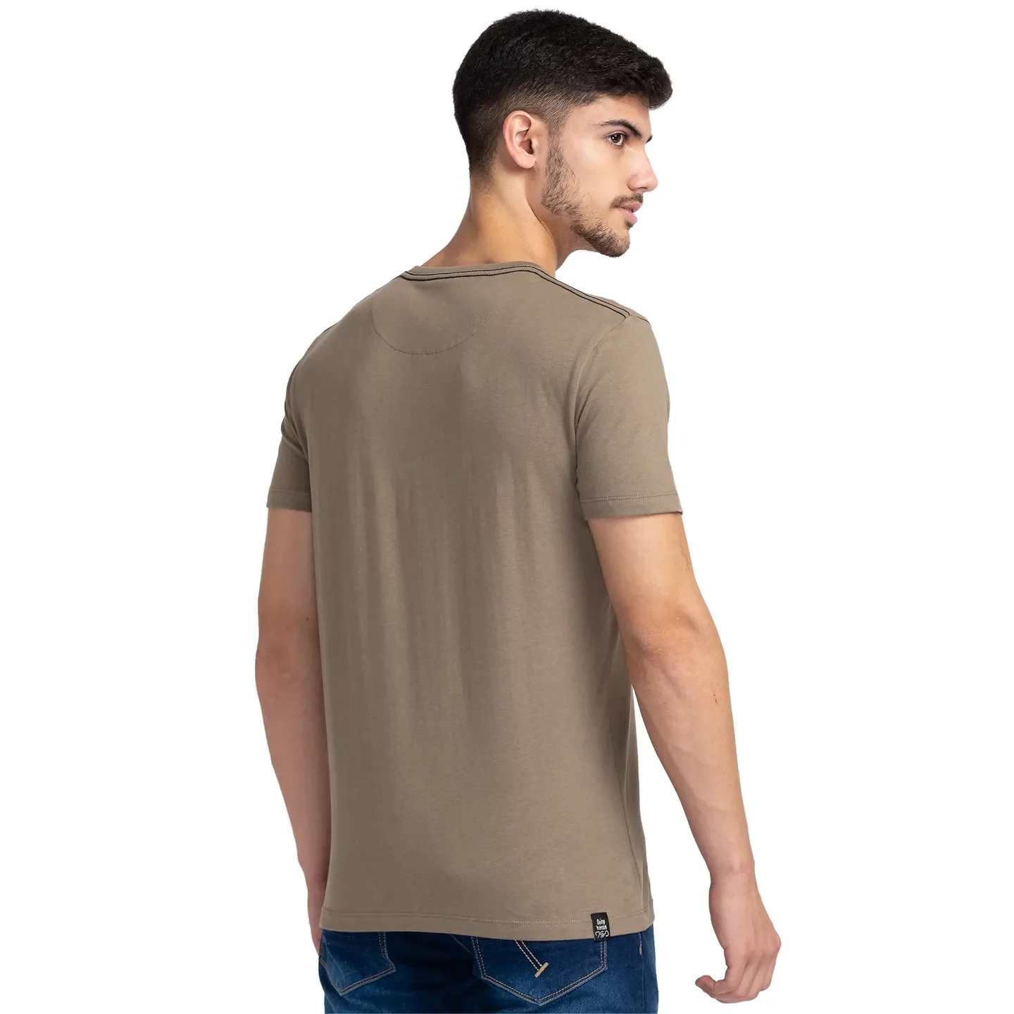 Grey Regular Fit Men's Short Sleeves T-Shirt by Being Human Clothing - Image 3