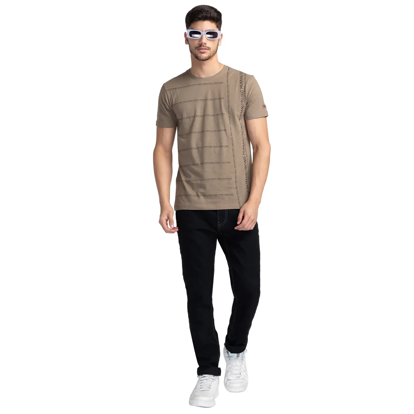 Grey Regular Fit Men's Short Sleeves T-Shirt by Being Human Clothing - Image 6