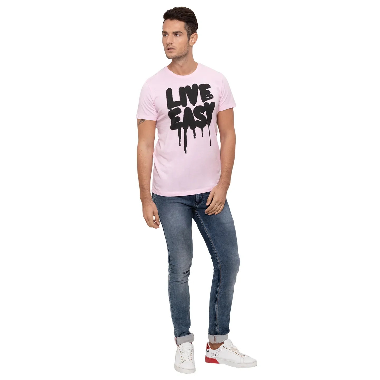 Pink Regular Fit Men's T-Shirt by Being Human Clothing - Image 2