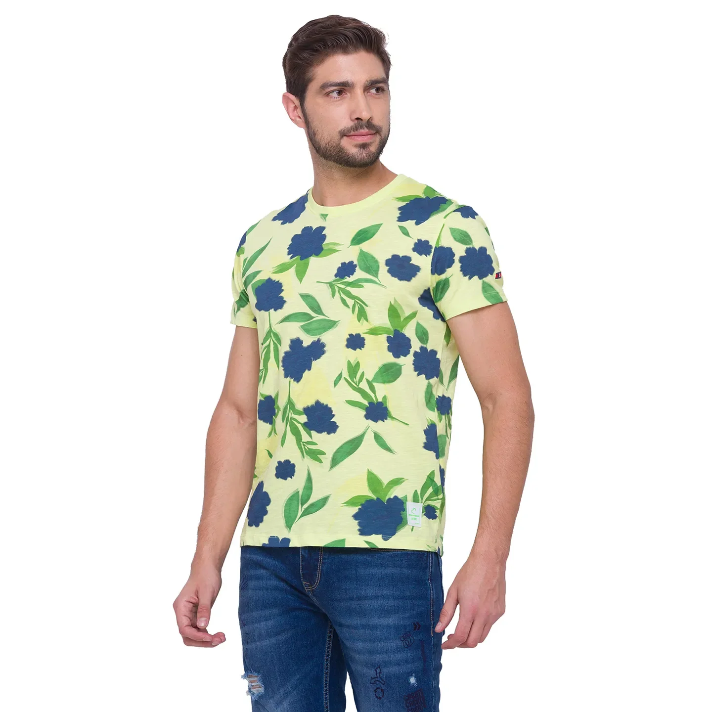 Wax Yellow Regular Fit Round Neck Men's T-Shirt by Being Human Clothing - Image 3