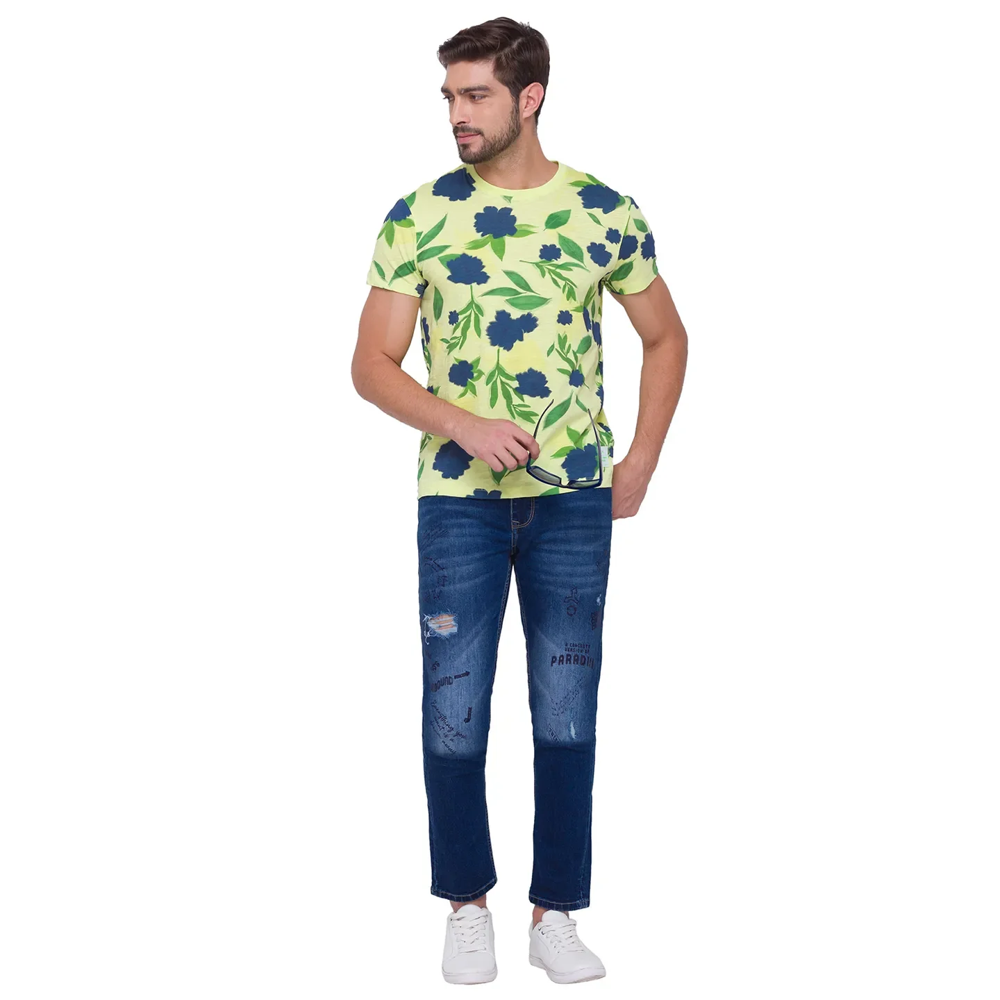 Wax Yellow Regular Fit Round Neck Men's T-Shirt by Being Human Clothing - Image 5