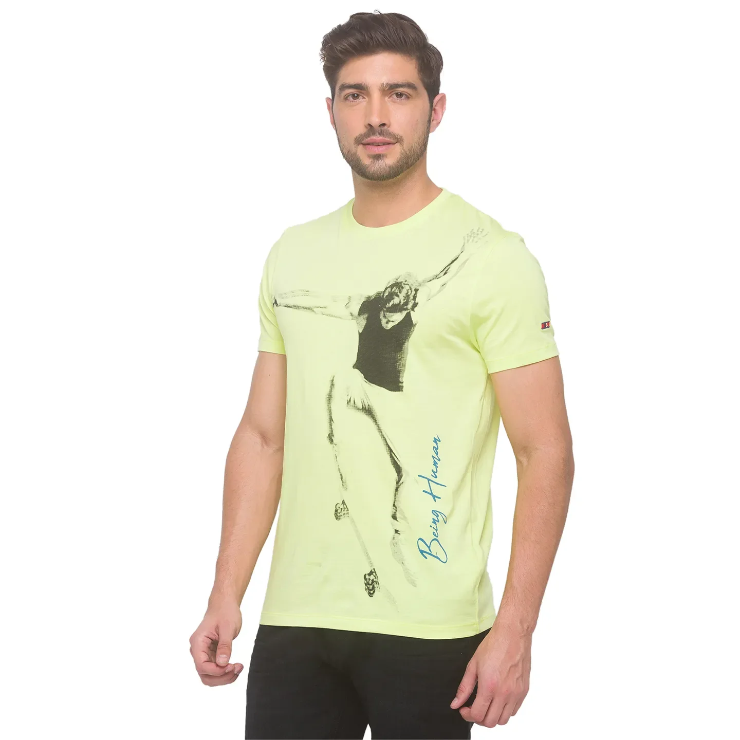 Wax Yellow Regular Fit Round Neck Men's T-Shirt by Being Human Clothing - Image 3