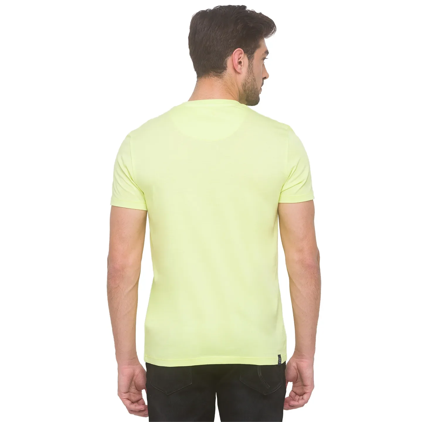 Wax Yellow Regular Fit Round Neck Men's T-Shirt by Being Human Clothing - Image 4