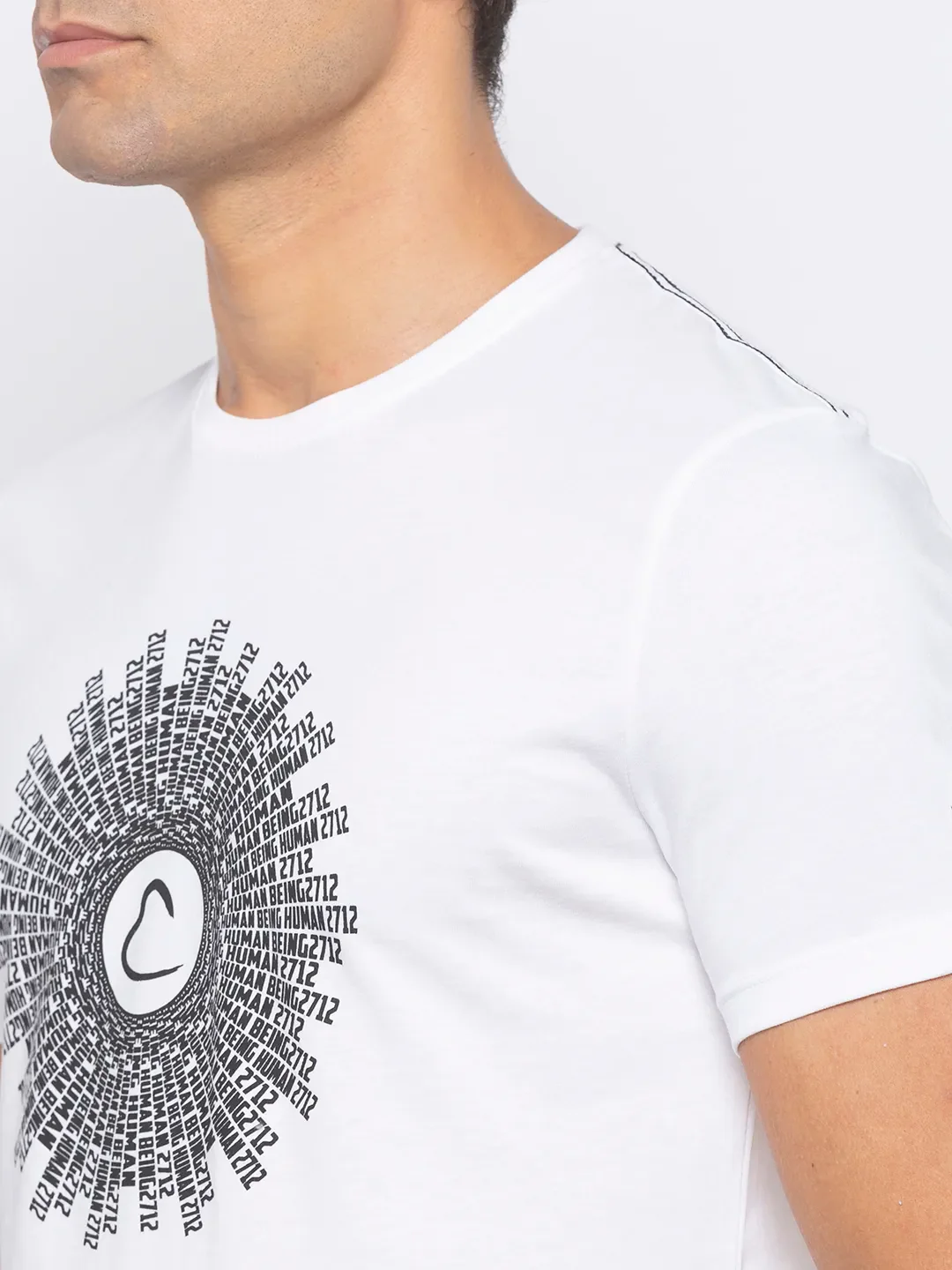 White Regular Fit Men's Short Sleeves T-Shirt by Being Human Clothing - Image 4