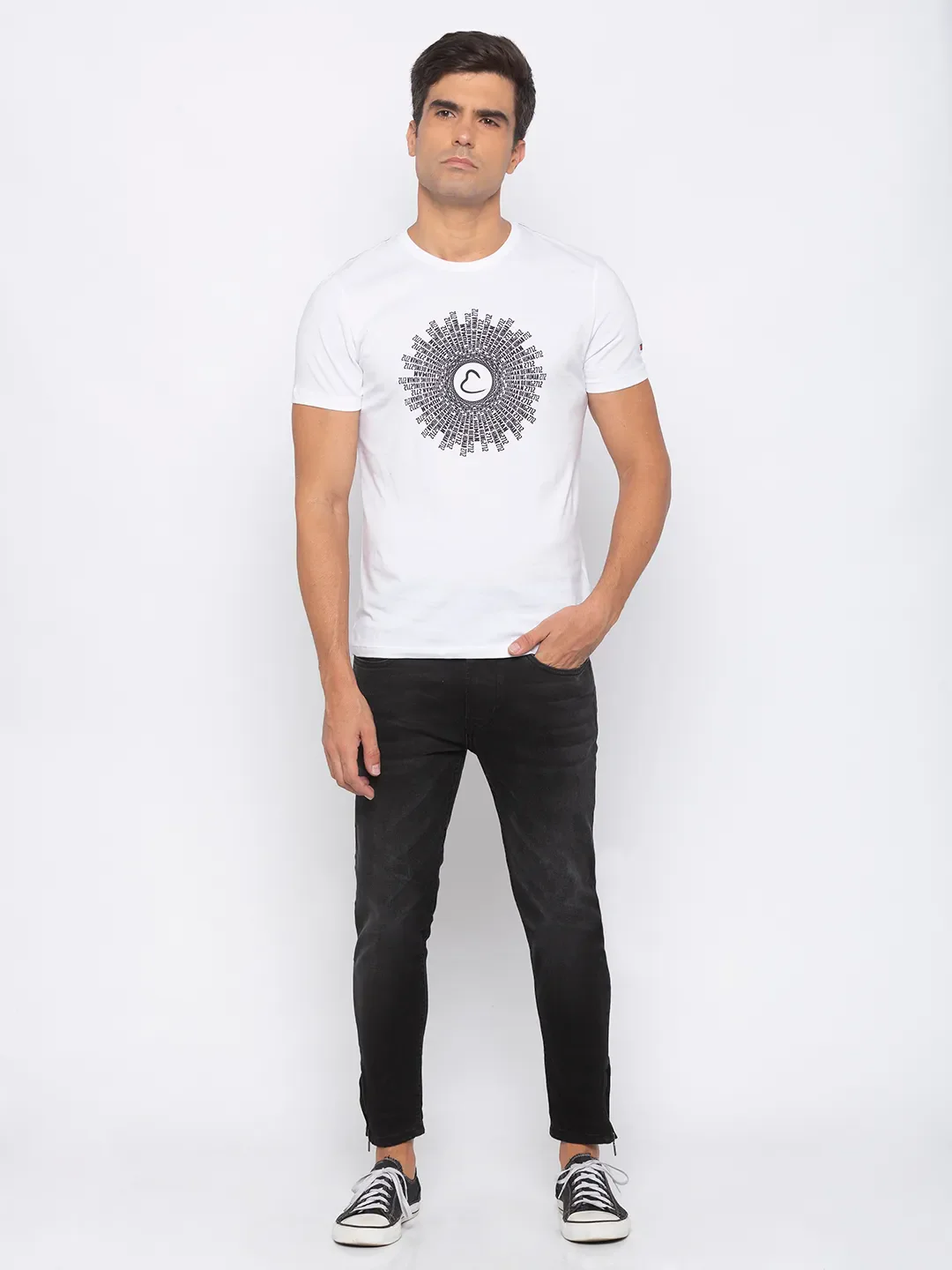White Regular Fit Men's Short Sleeves T-Shirt by Being Human Clothing - Image 5