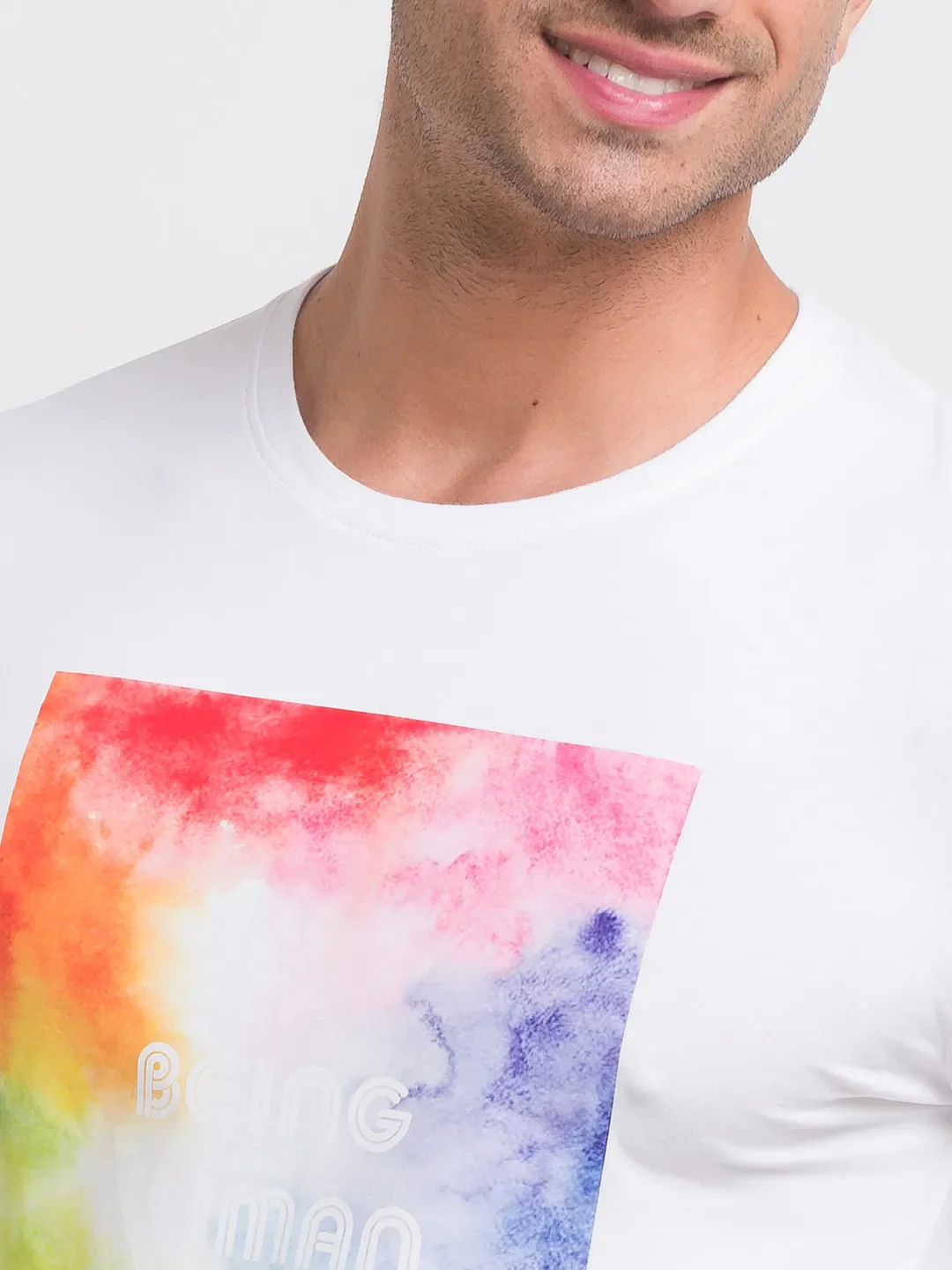 White Regular Fit Men's Long Sleeves T-Shirt by Being Human Clothing - Image 4