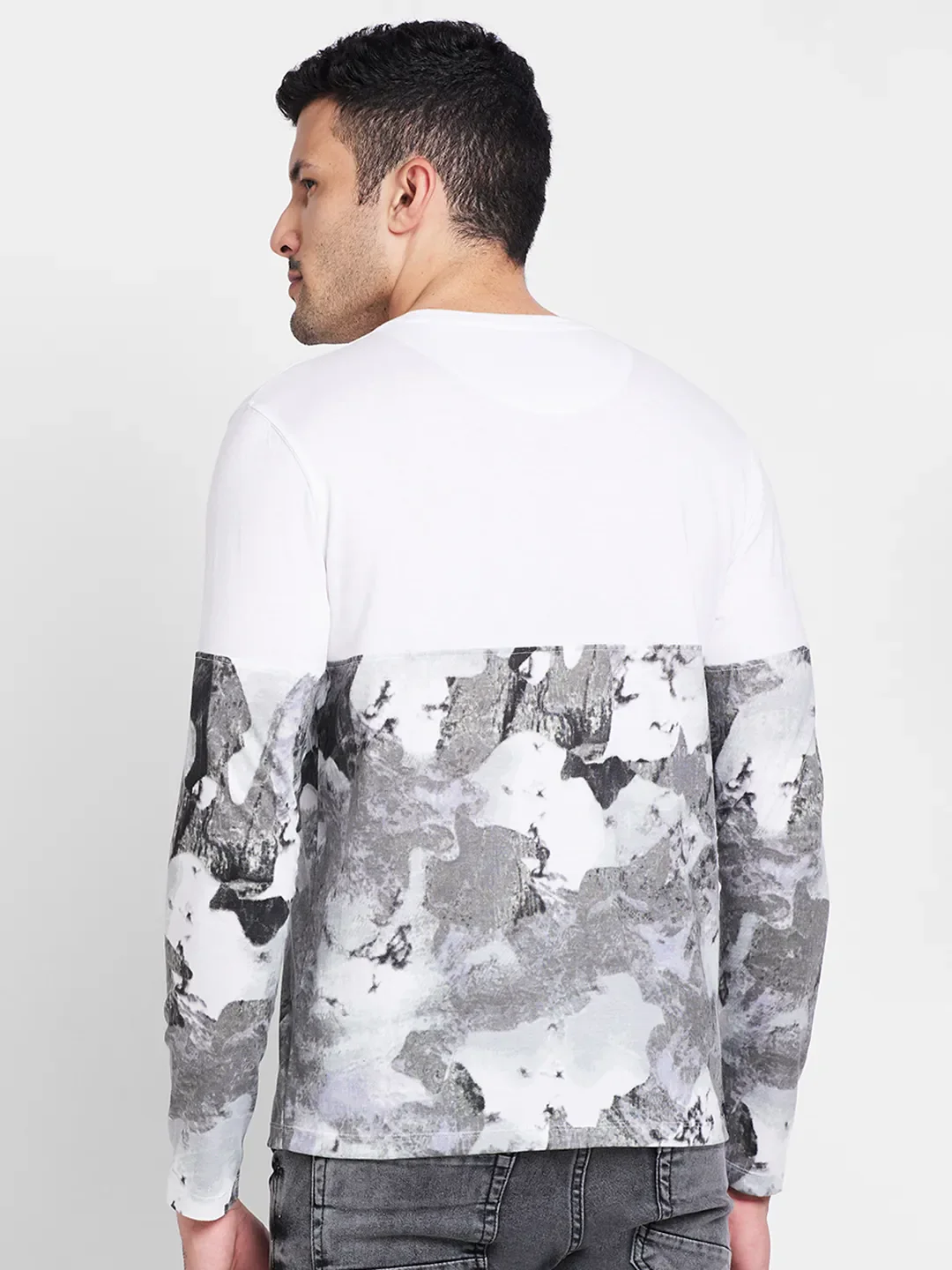 White Regular Fit Round Neck Men's T-Shirt by Being Human Clothing - Image 2