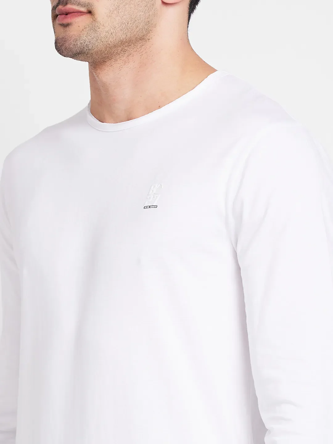 White Regular Fit Round Neck Men's T-Shirt by Being Human Clothing - Image 5