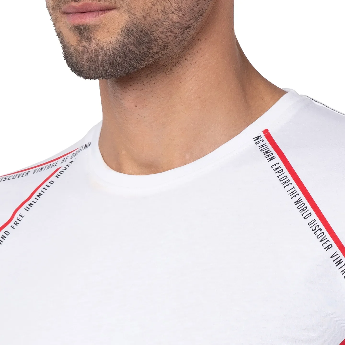 White Regular Fit Men's Long Sleeves T-Shirt by Being Human Clothing - Image 4