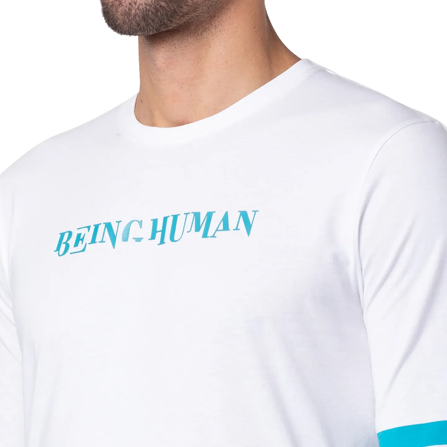 White Regular Fit Men's Long Sleeves T-Shirt by Being Human Clothing - Image 4