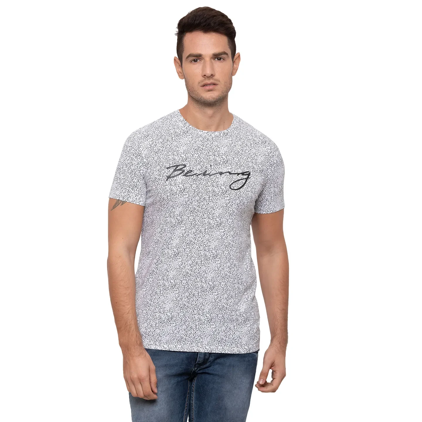 White Regular Fit Men's T-Shirt by Being Human Clothing