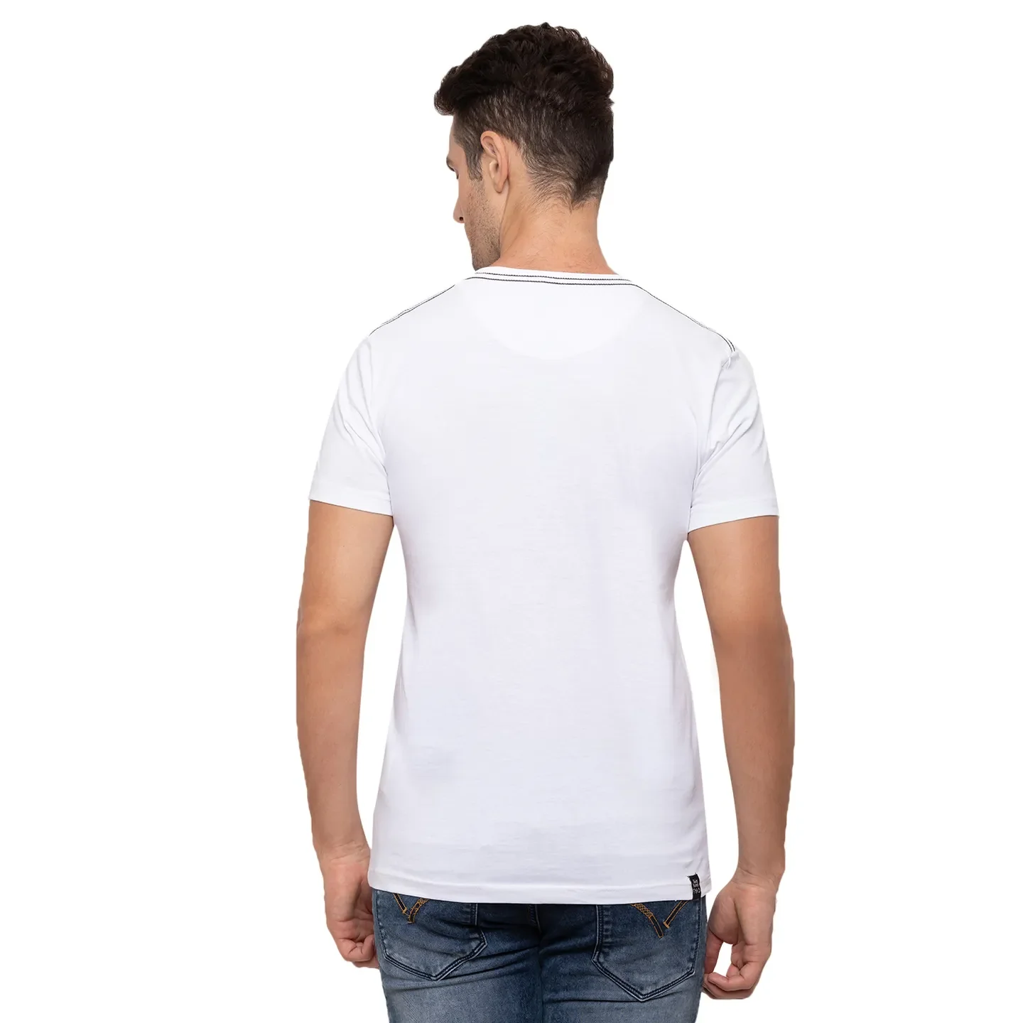 White Regular Fit Men's Short Sleeves T-Shirt by Being Human Clothing - Image 3