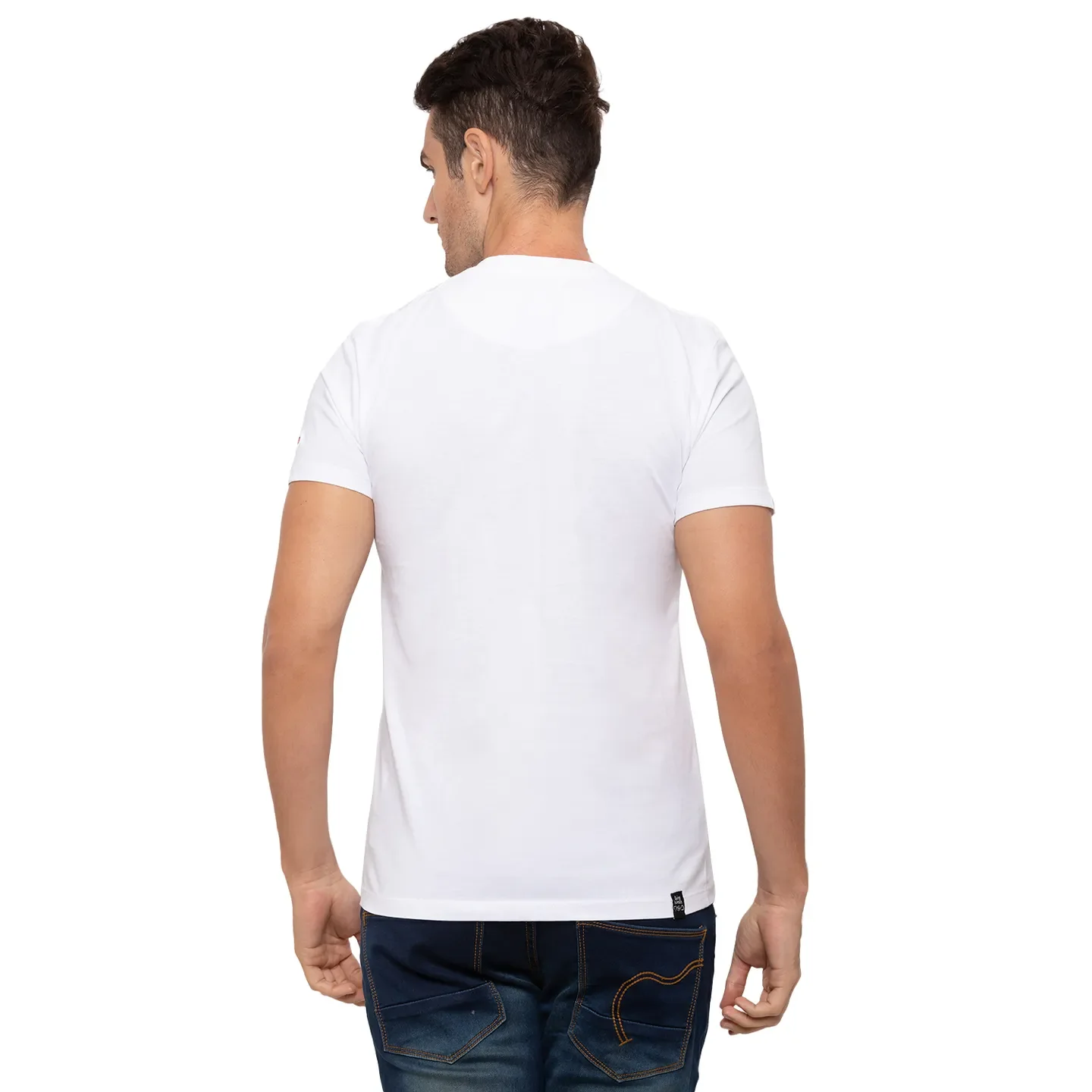 White Regular Fit Men's Short Sleeves T-Shirt by Being Human Clothing - Image 3
