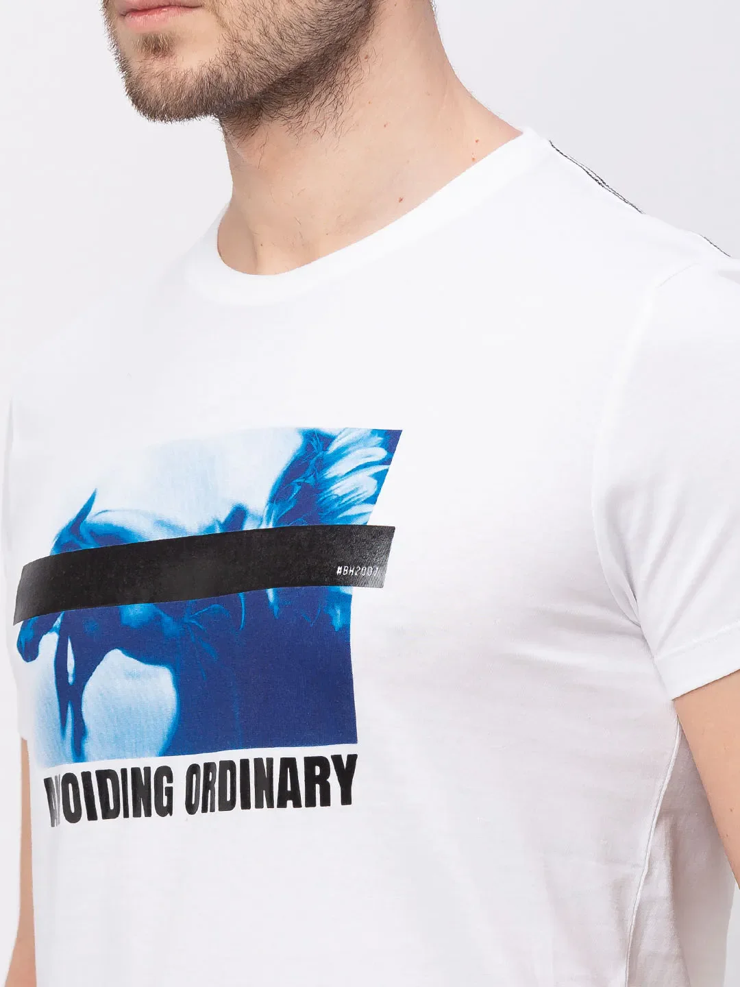 White Regular Fit Men's Short Sleeves T-Shirt by Being Human Clothing - Image 5