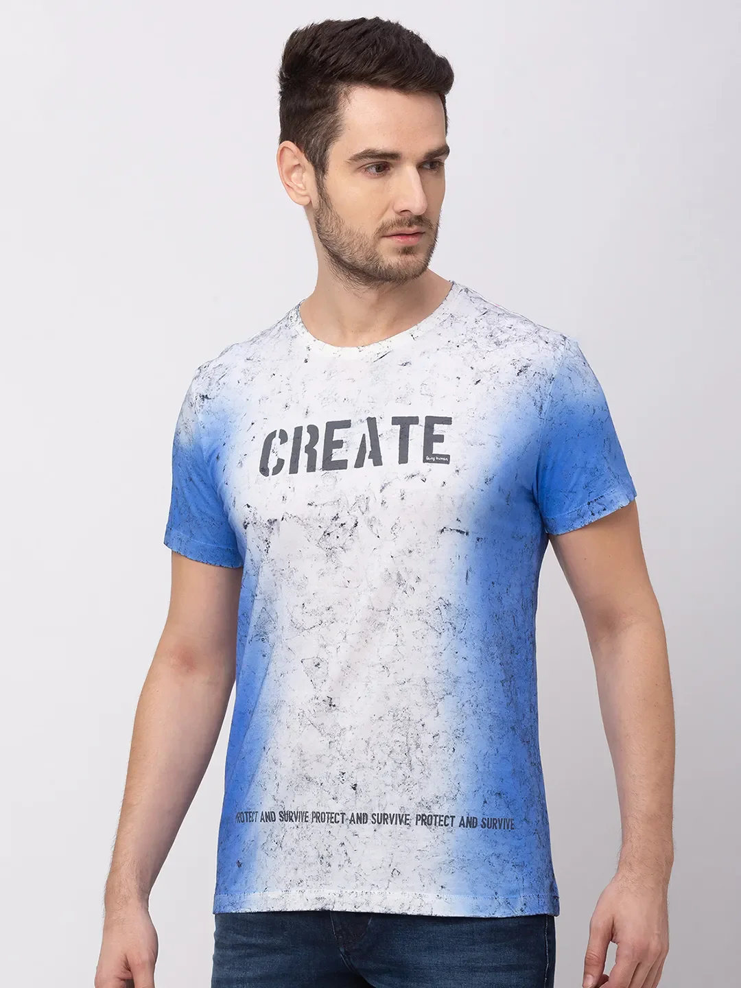 White Regular Fit Men's Short Sleeves T-Shirt by Being Human Clothing - Image 3