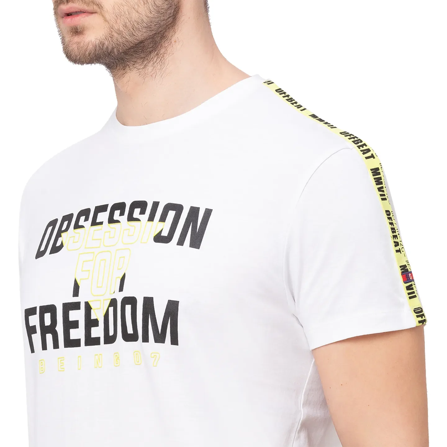 White Regular Fit Men's Short Sleeves T-Shirt by Being Human Clothing - Image 4