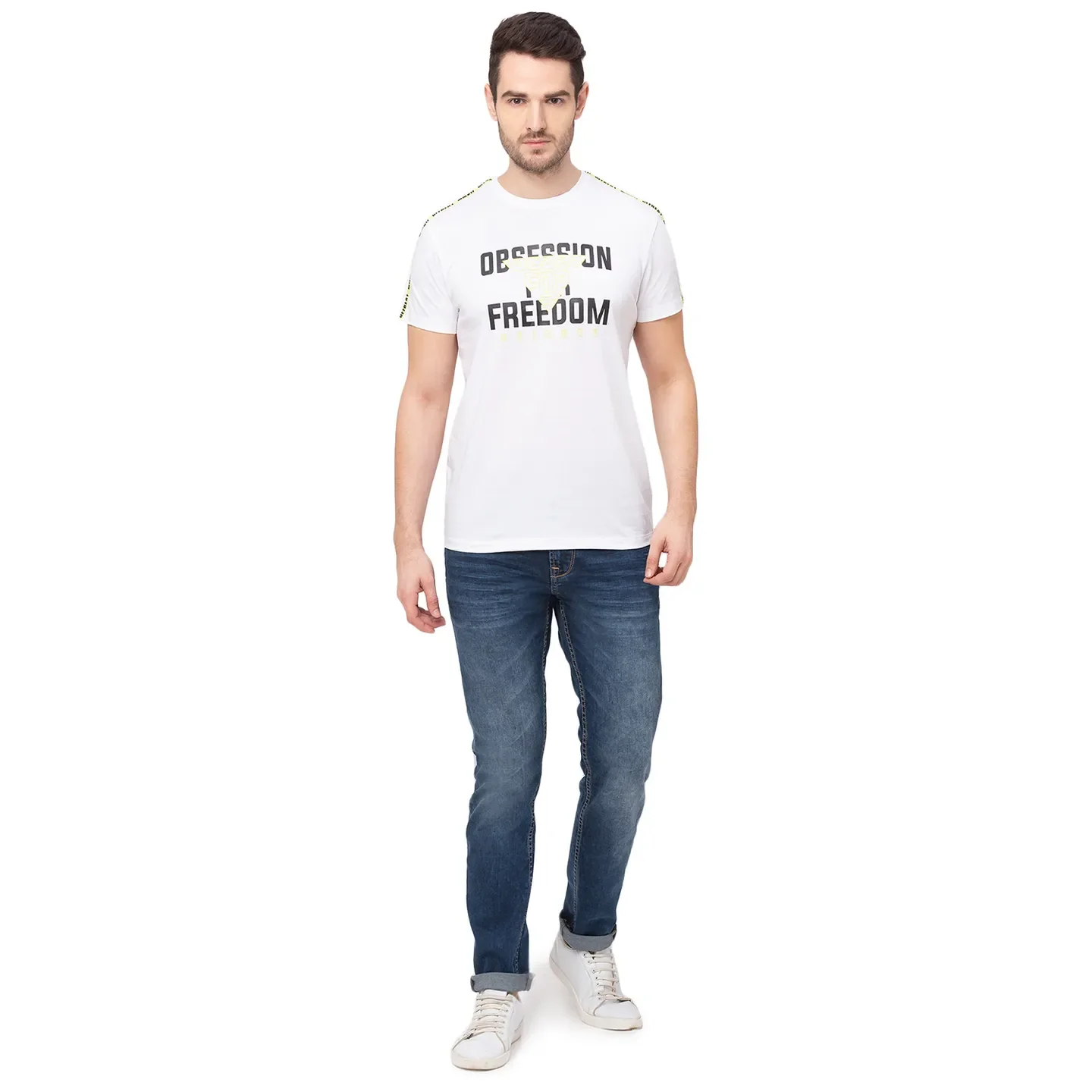 White Regular Fit Men's Short Sleeves T-Shirt by Being Human Clothing - Image 6