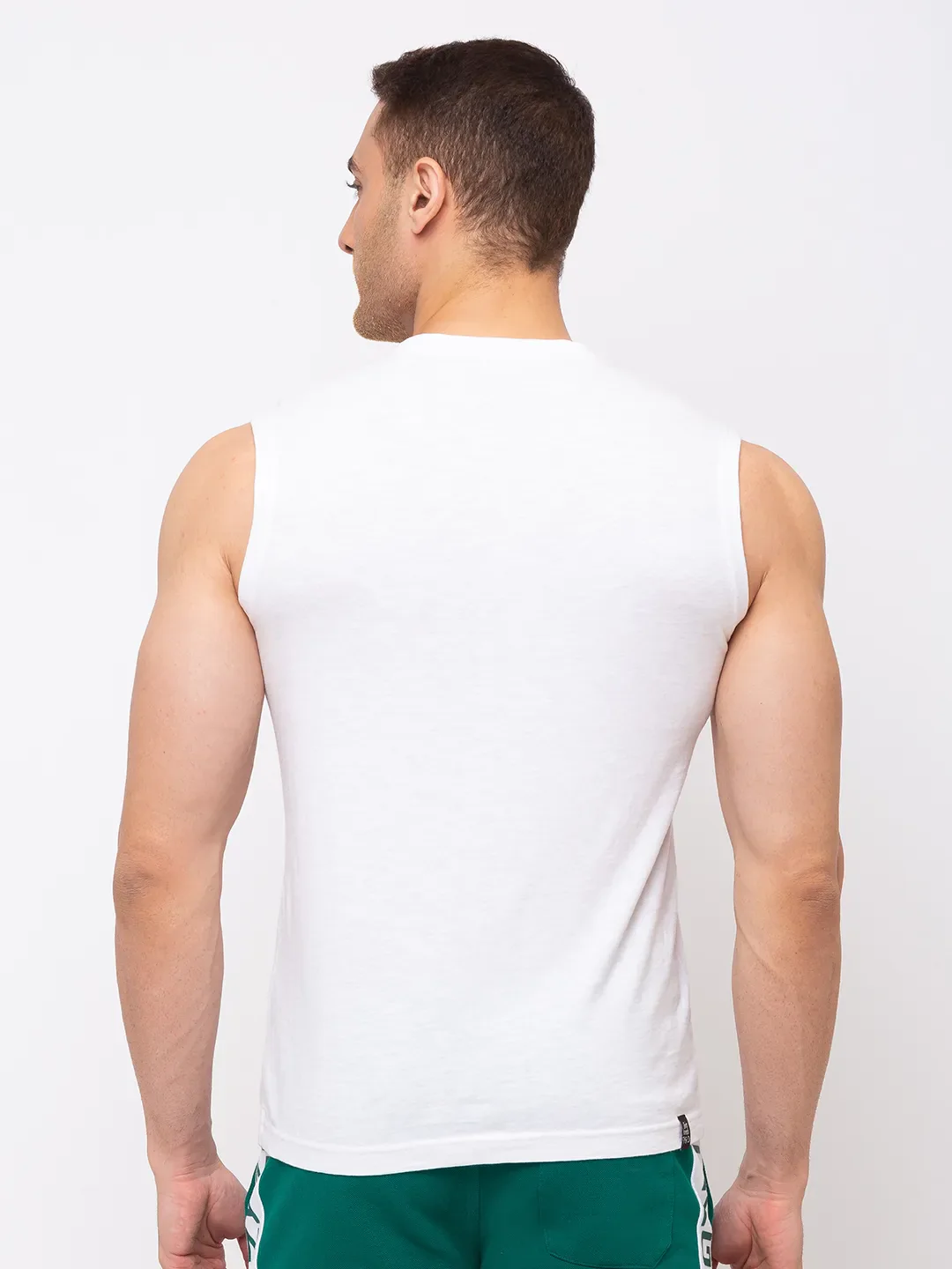 White Regular Fit Round Neck Men's T-Shirt by Being Human Clothing - Image 3