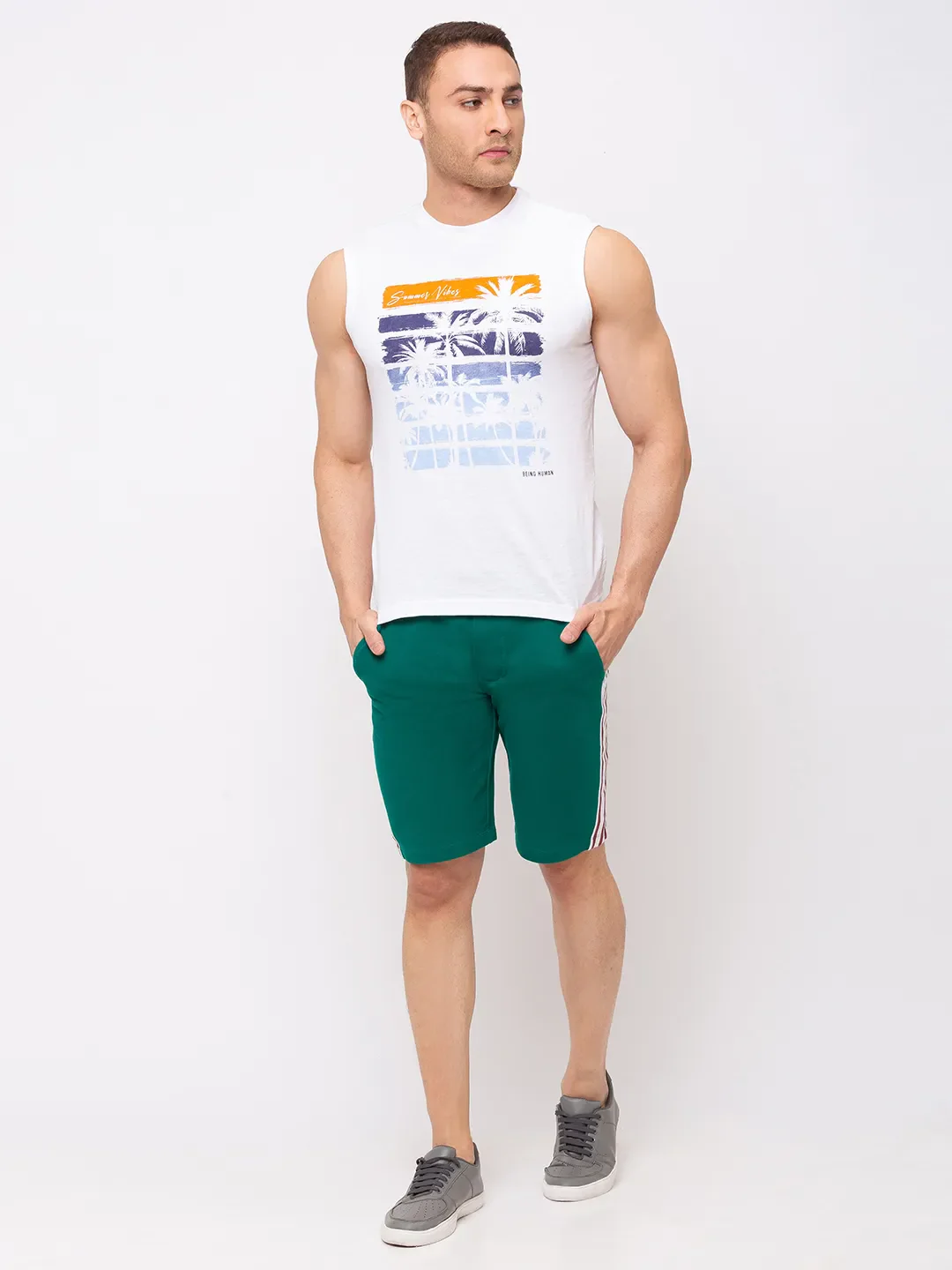 White Regular Fit Round Neck Men's T-Shirt by Being Human Clothing - Image 7
