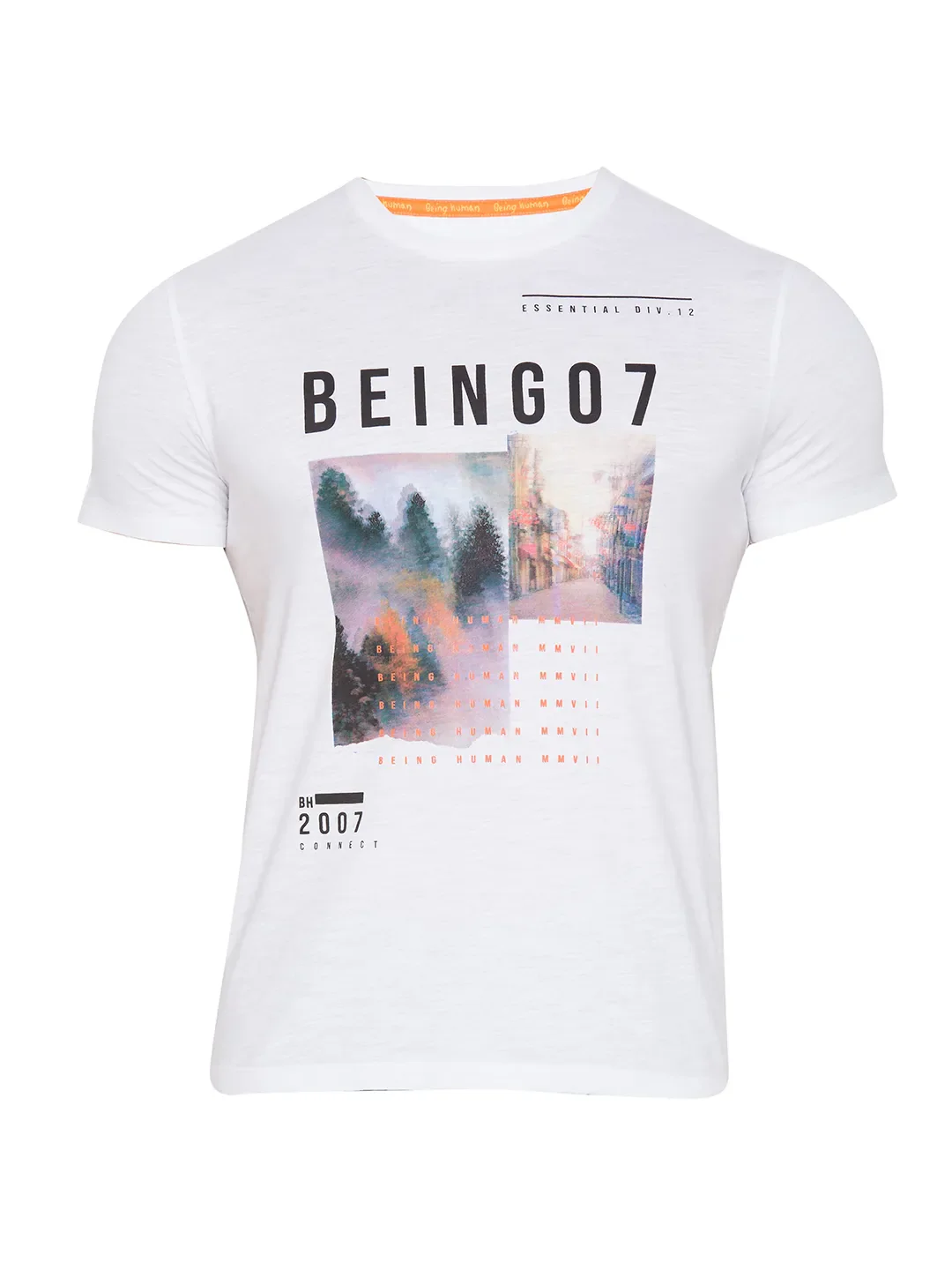 White Regular Fit Men's Short Sleeves T-Shirt by Being Human Clothing - Image 5