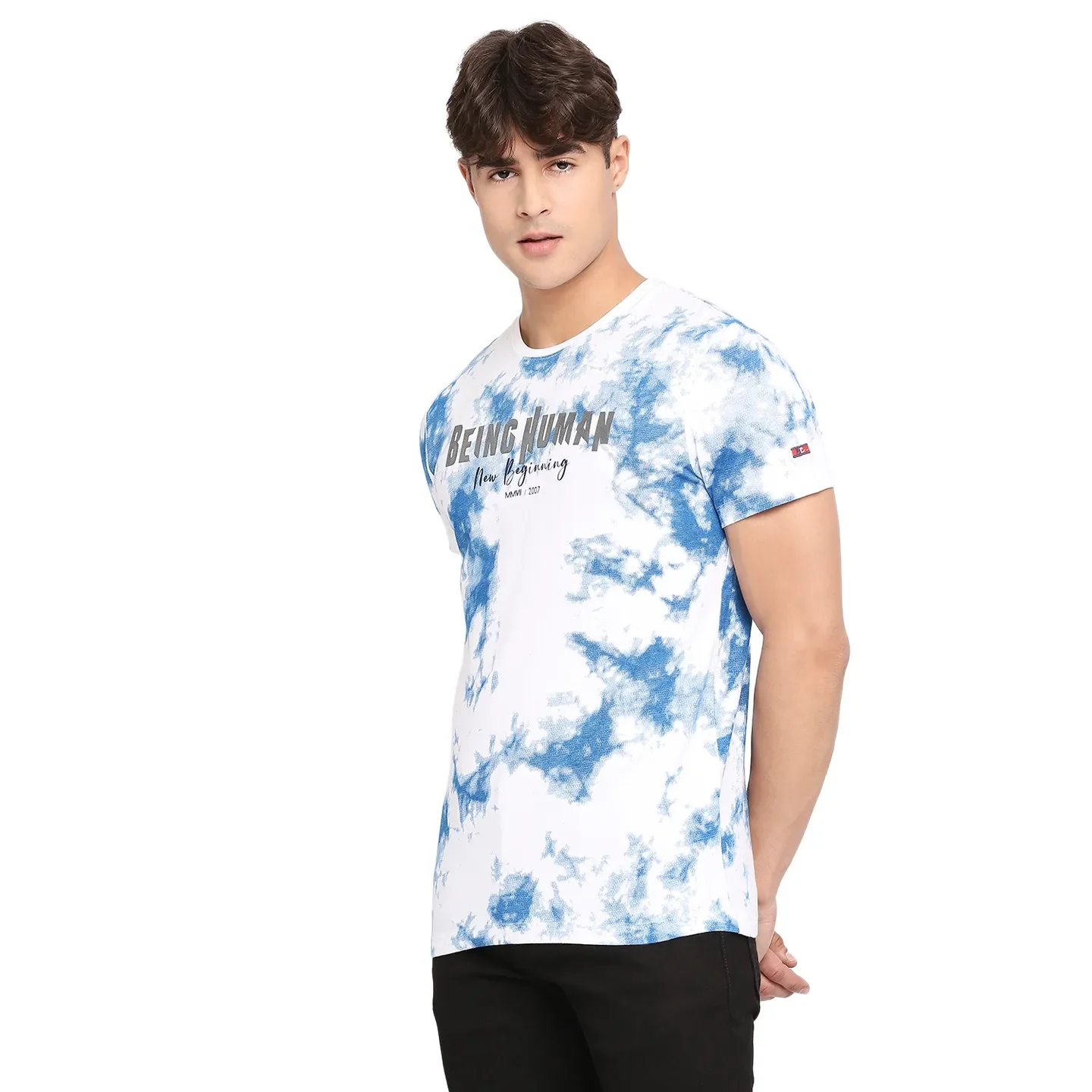 White Regular Fit Men's Short Sleeves T-Shirt by Being Human Clothing - Image 2