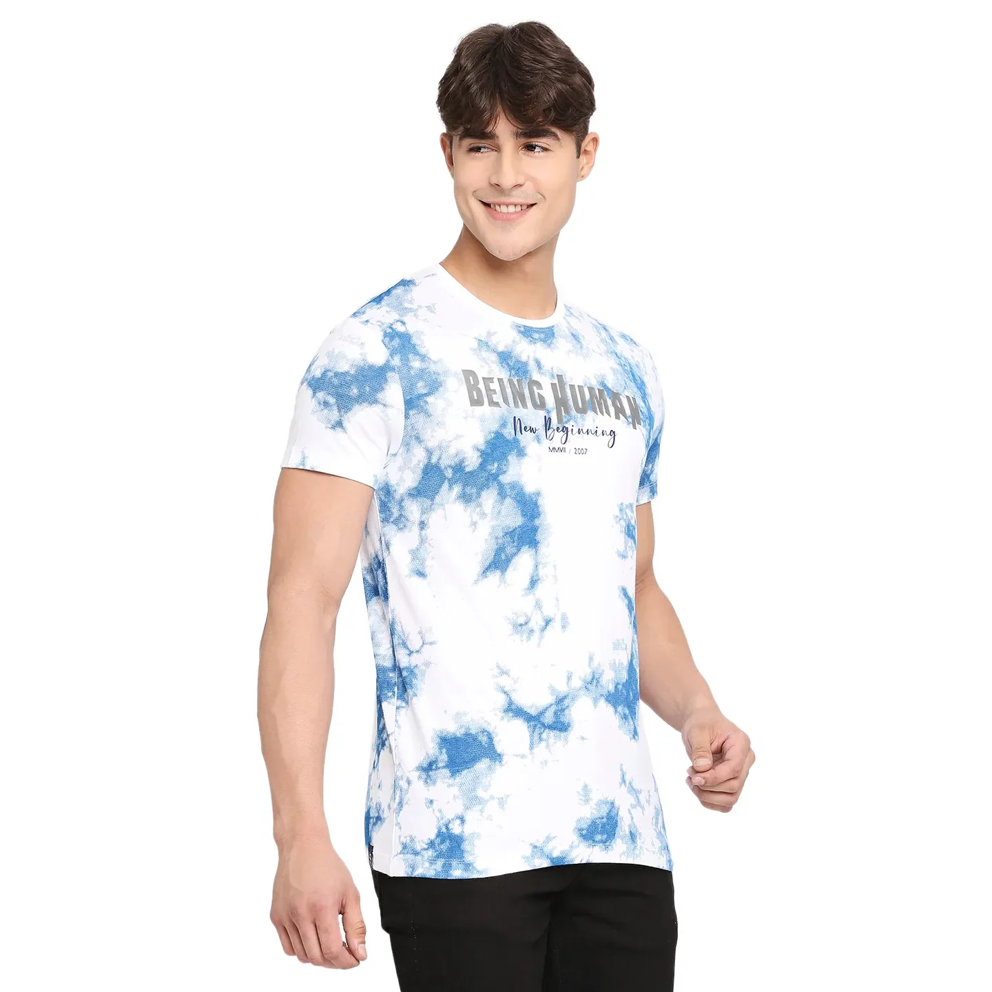 White Regular Fit Men's Short Sleeves T-Shirt by Being Human Clothing - Image 3