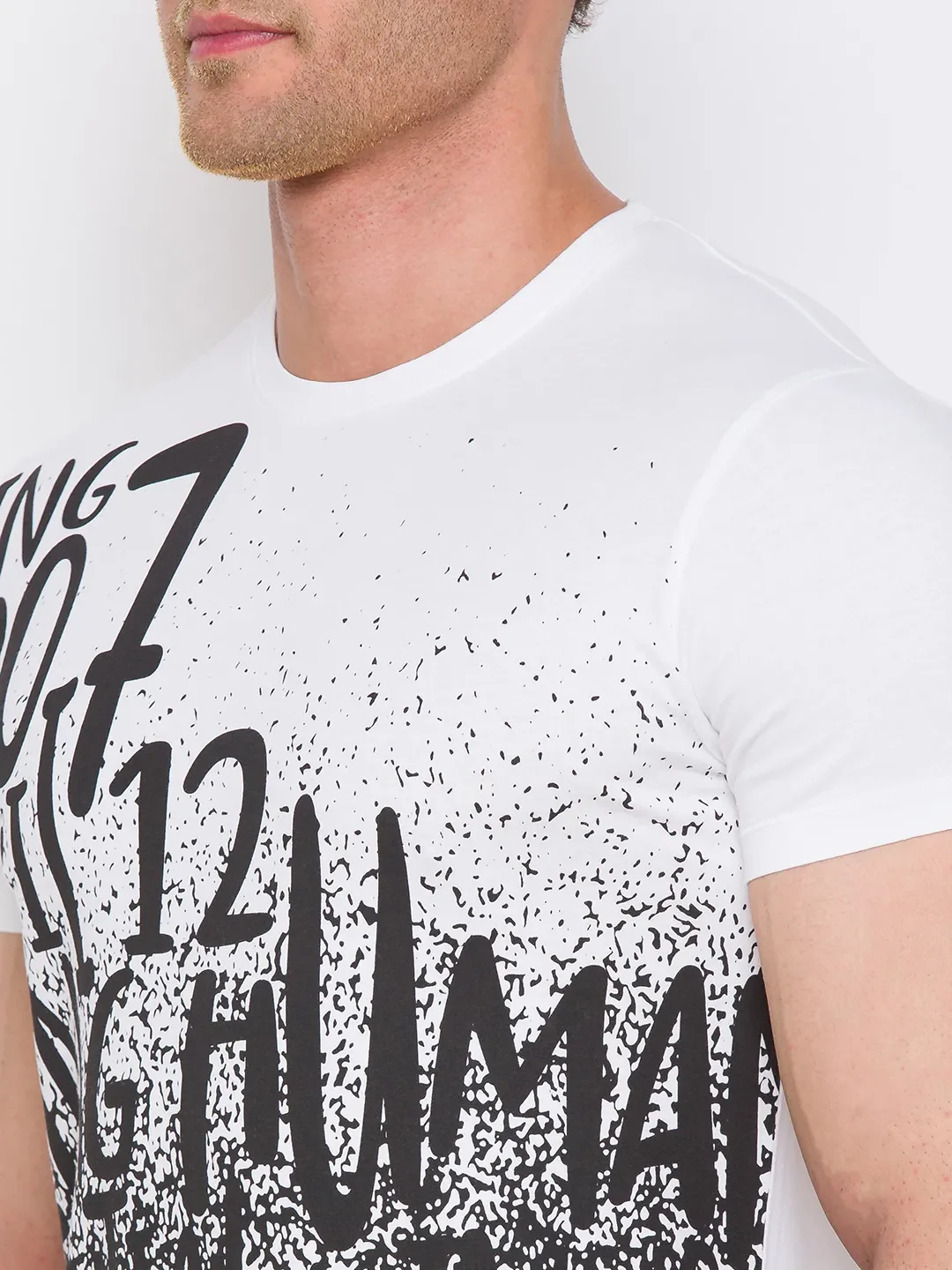 White Regular Fit Men's Short Sleeves T-Shirt by Being Human Clothing - Image 5