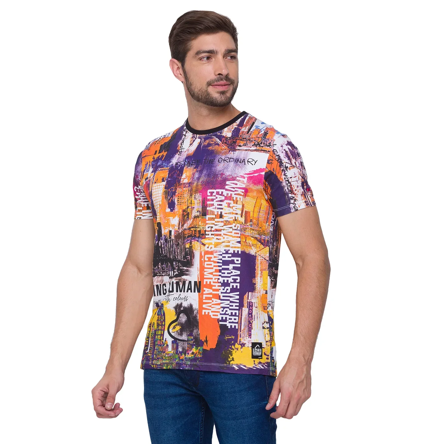 White Regular Fit Round Neck Men's T-Shirt by Being Human Clothing - Image 7