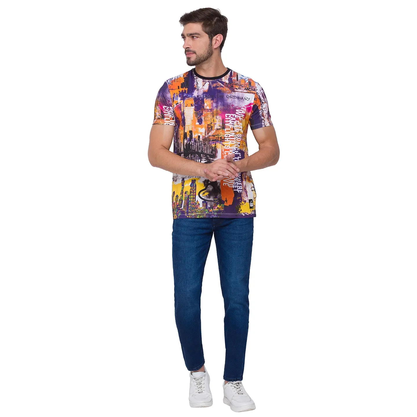 White Regular Fit Round Neck Men's T-Shirt by Being Human Clothing - Image 9