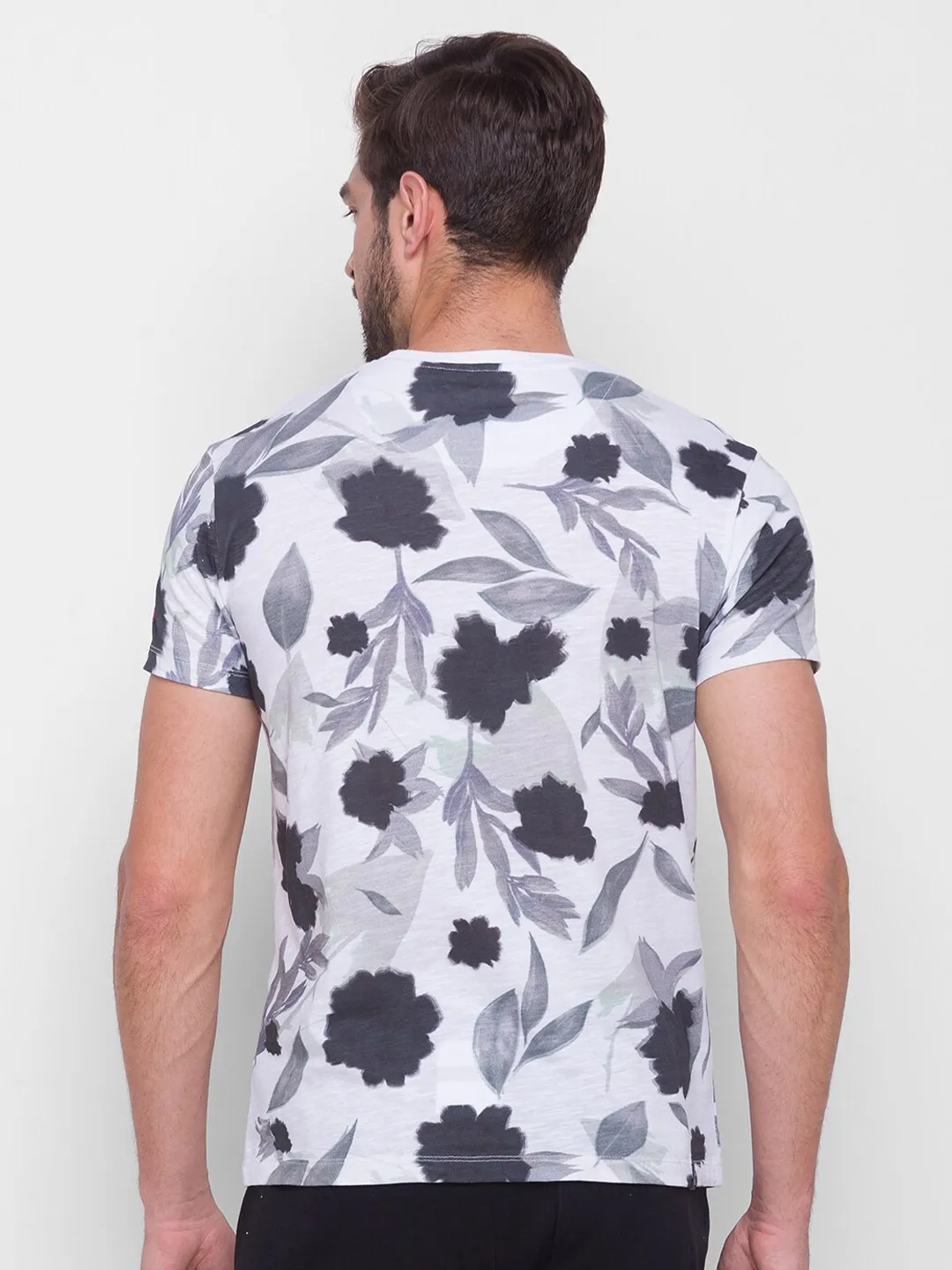 White Regular Fit Men's Short Sleeves T-Shirt by Being Human Clothing - Image 3