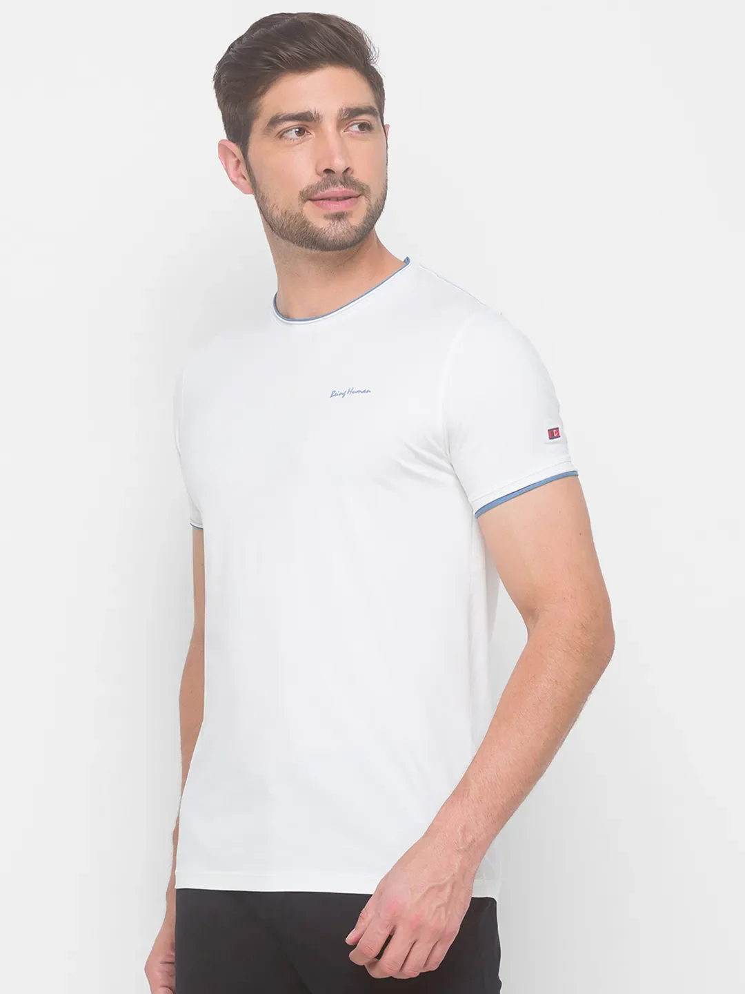 White Regular Fit Men's Short Sleeves T-Shirt by Being Human Clothing - Image 4