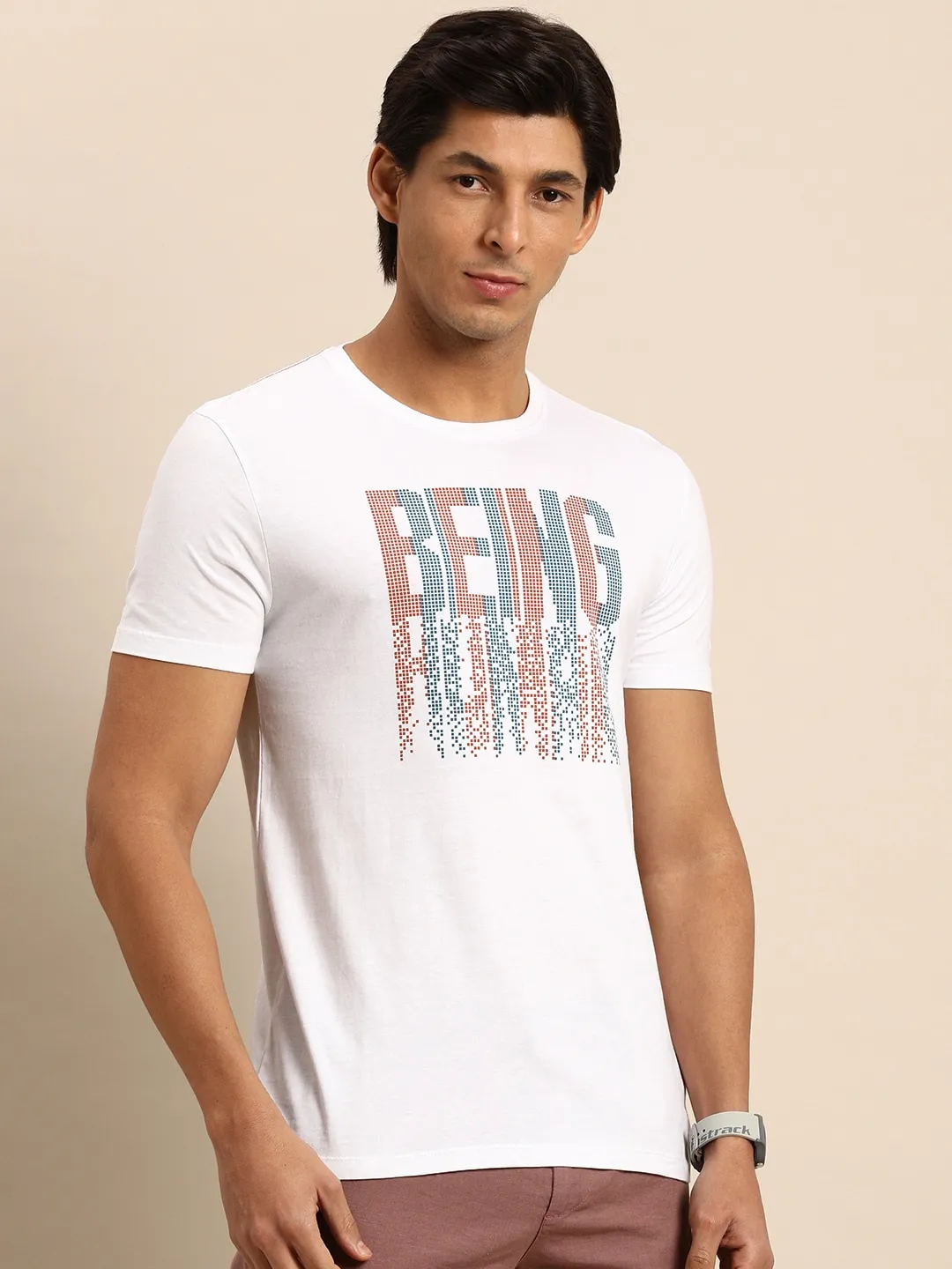 White Regular Fit Men's Short Sleeves T-Shirt by Being Human Clothing - Image 2