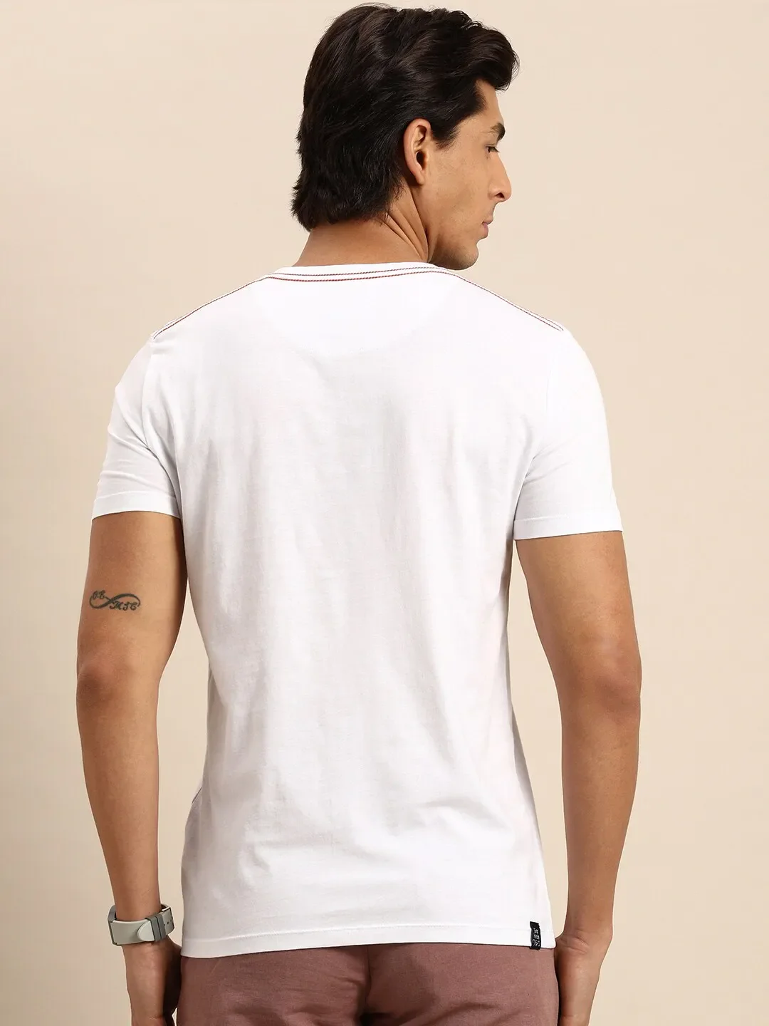 White Regular Fit Men's Short Sleeves T-Shirt by Being Human Clothing - Image 3