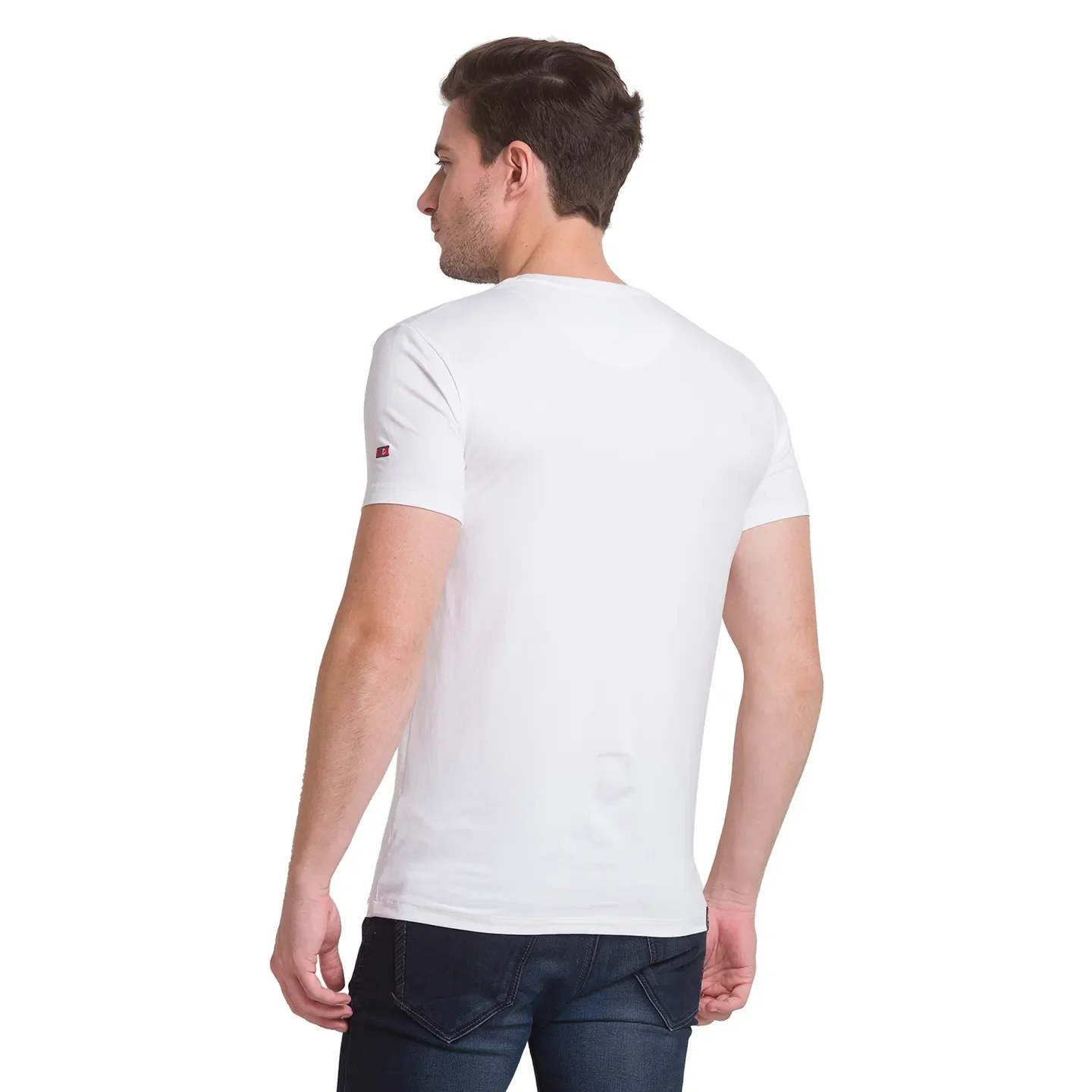 White Regular Fit Round Neck Men's T-Shirt by Being Human Clothing - Image 9