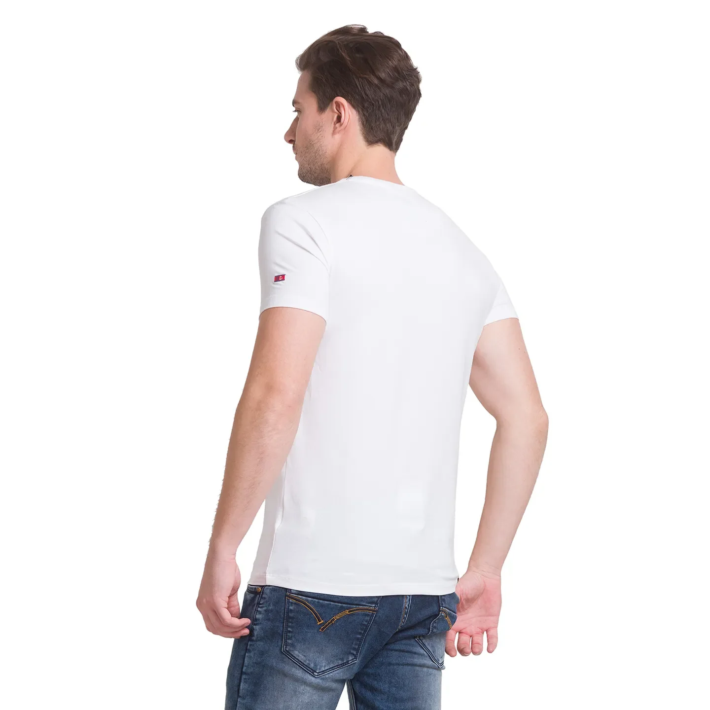 White Regular Fit Round Neck Men's T-Shirt by Being Human Clothing - Image 9