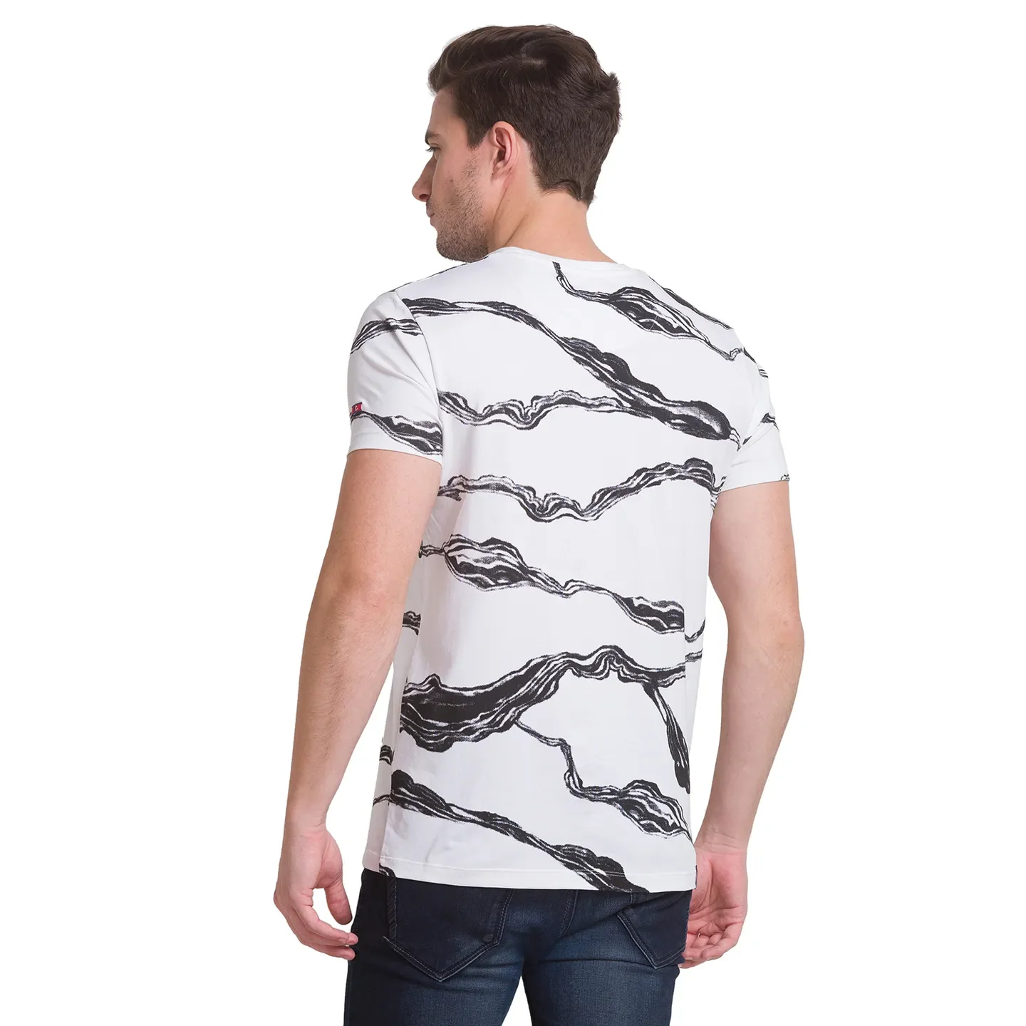 White Regular Fit Round Neck Men's T-Shirt by Being Human Clothing - Image 4
