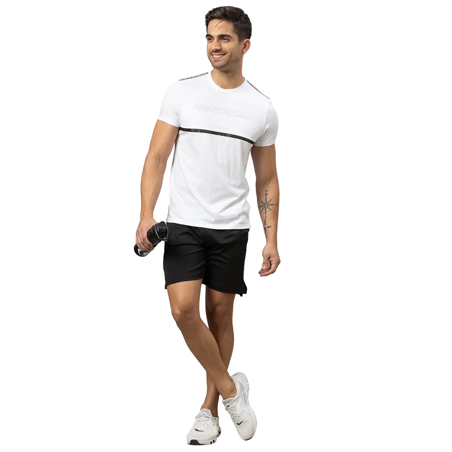 White Regular Fit Men's Short Sleeves T-Shirt by Being Human Clothing - Image 5