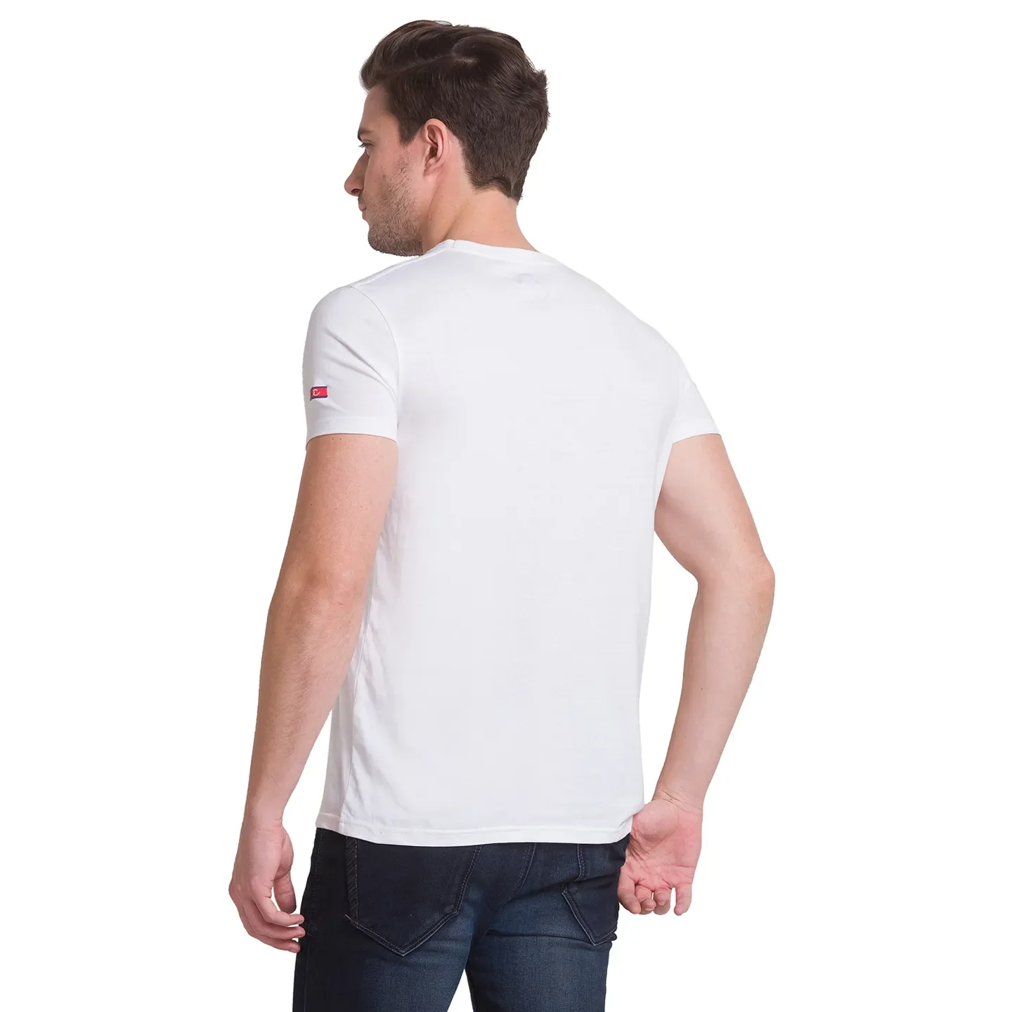 White Regular Fit Men's Short Sleeves T-Shirt by Being Human Clothing - Image 9