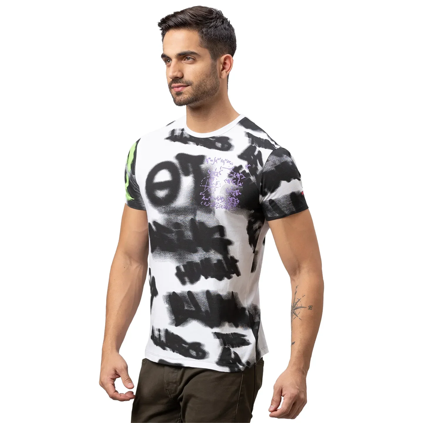White Regular Fit Men's Short Sleeves T-Shirt by Being Human Clothing - Image 4